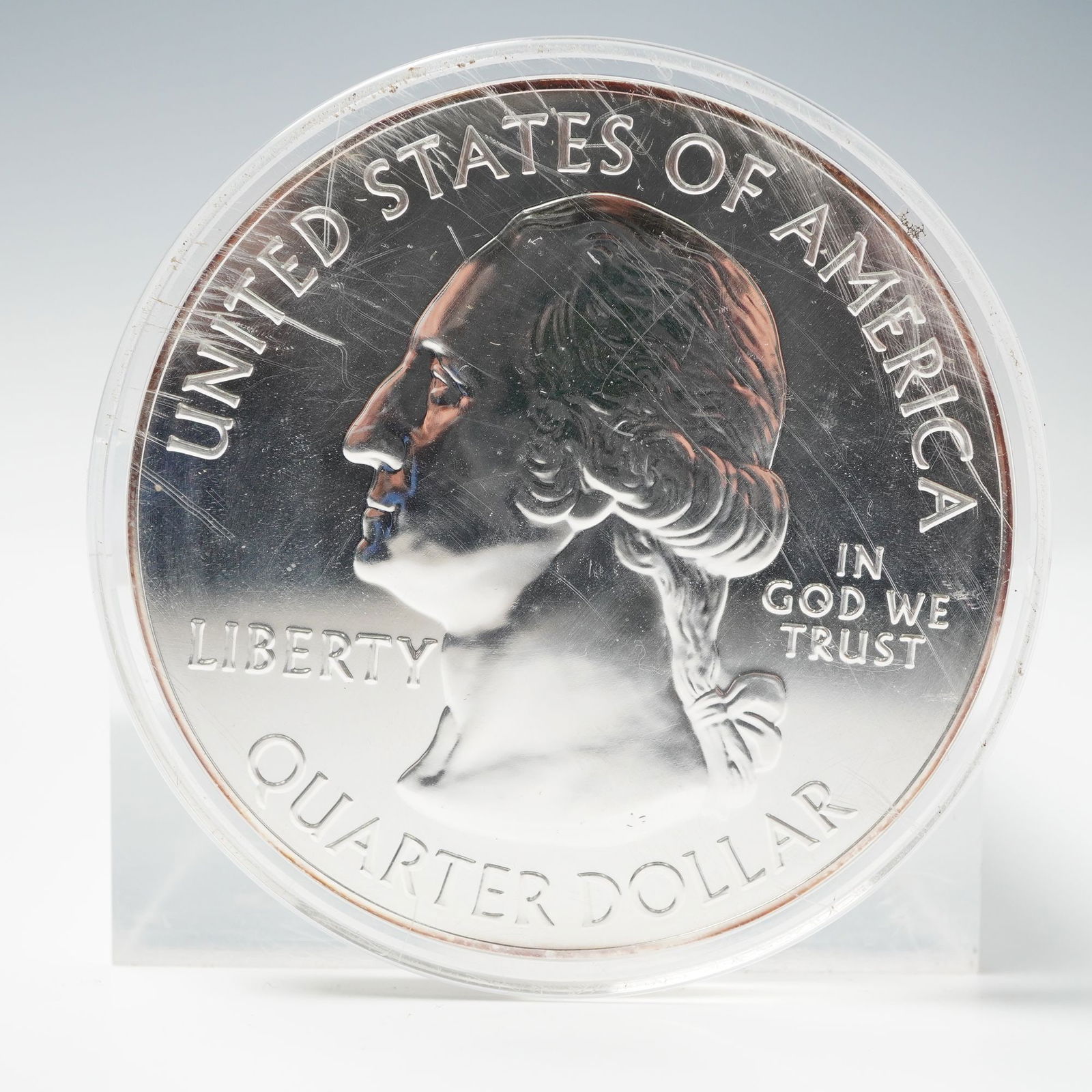 2014 Great Smoky Mountains .999 Silver 5 oz. Washington Coin: This 2014 issue from the America the Beautiful Quarters Program honors Great Smoky Mountains National Park in Tennessee and was struck in 5 ounces of .999 fine silver. The obverse features the