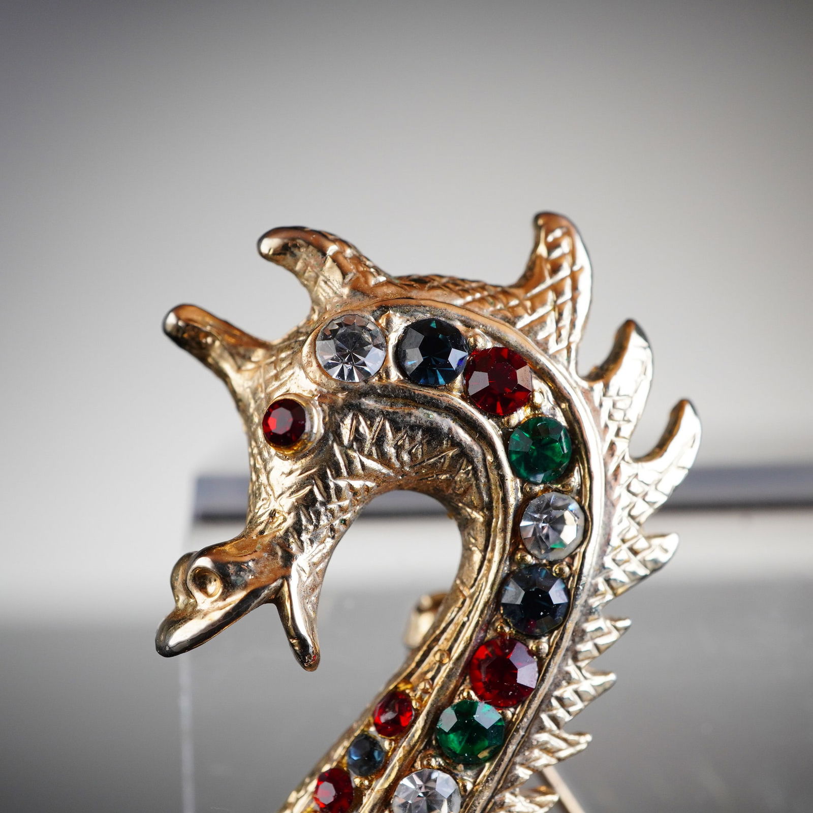 Rhinestone Dragon Brooch - 2