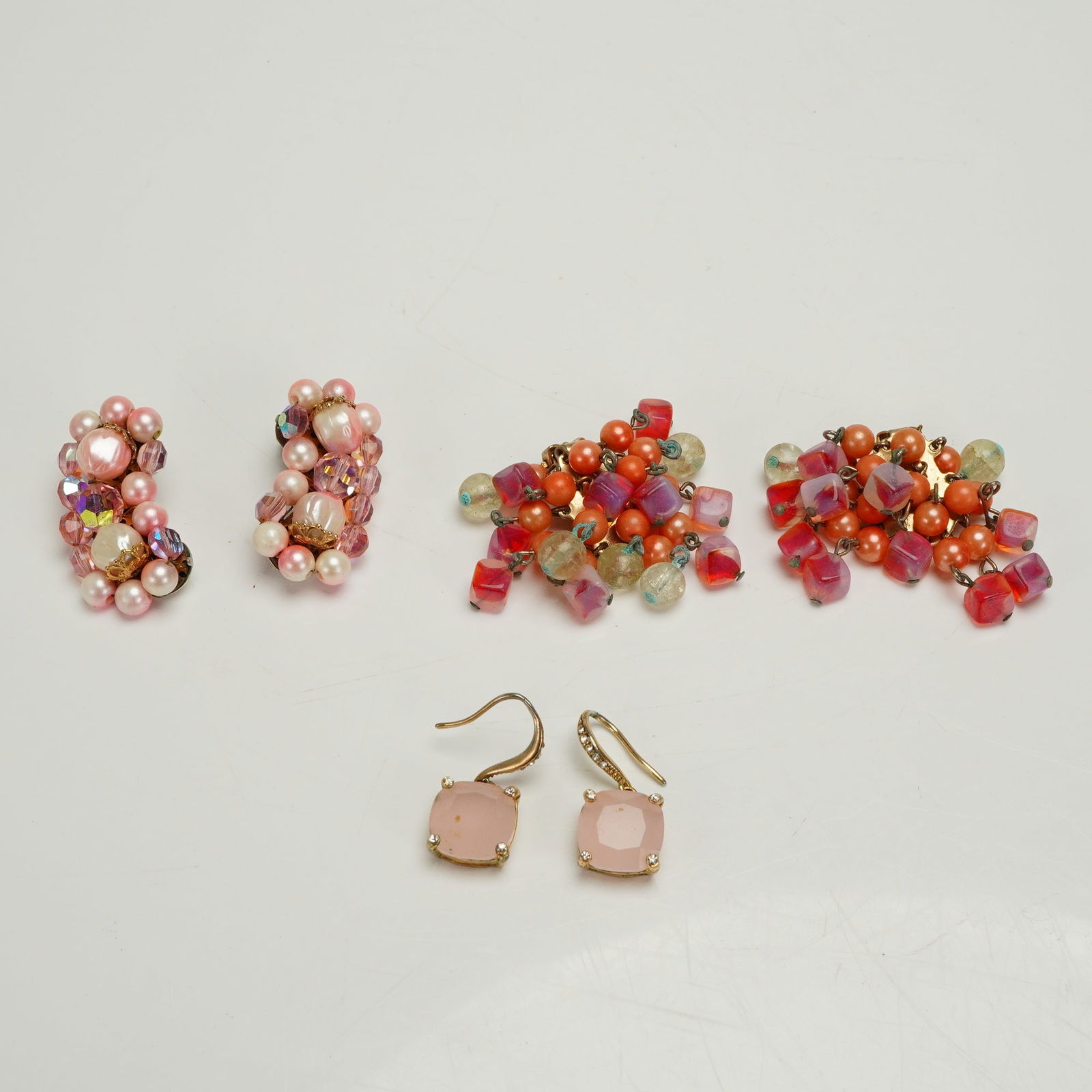 3 Pair Beaded and Gem Inlaid Earrings (1 of 6)