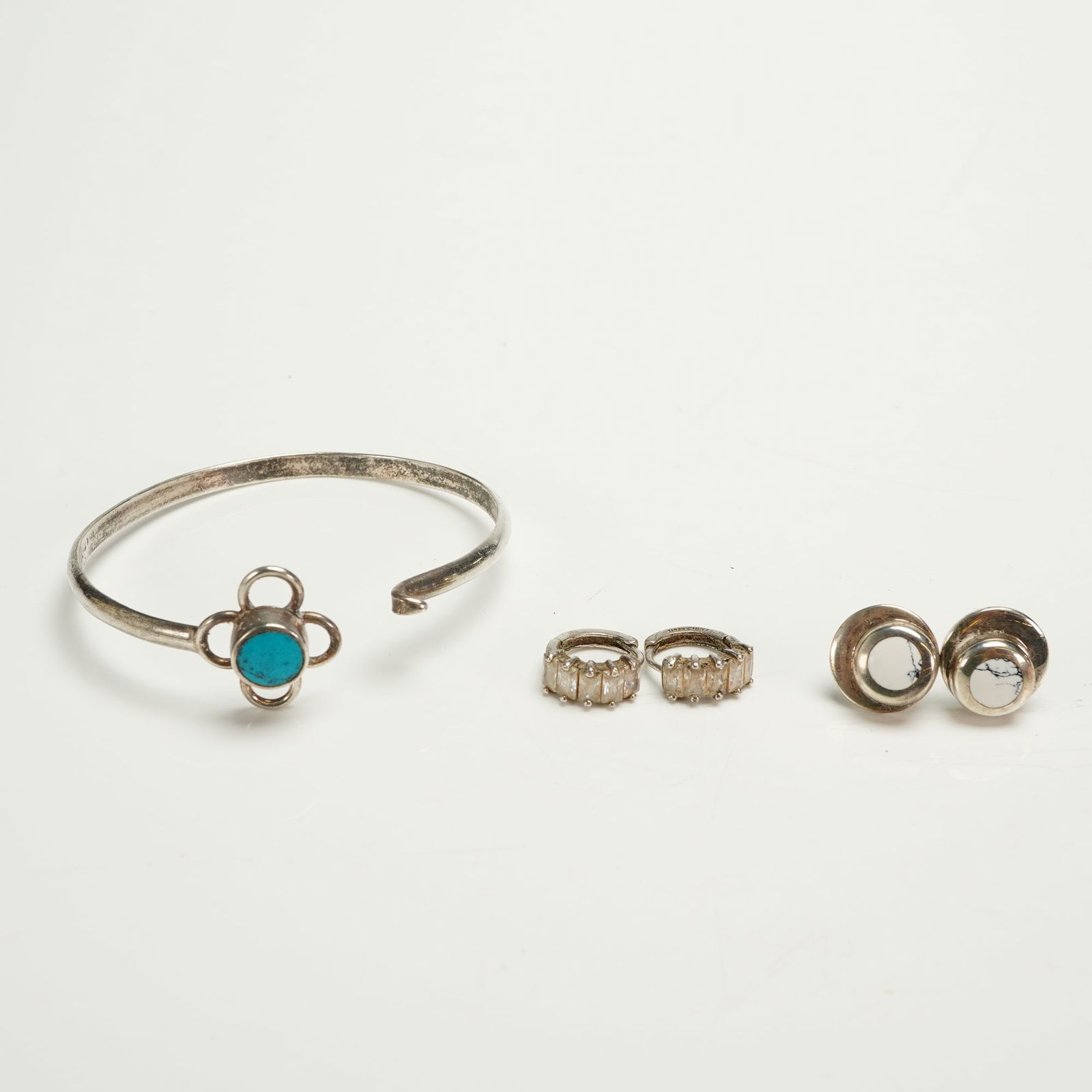 5pc Sterling Silver Earrings and Bracelet (1 of 5)