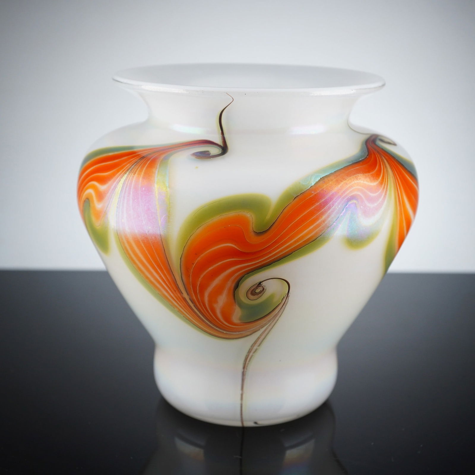 Vandermark Iridescent Feather Art Glass Vase (1 of 5)