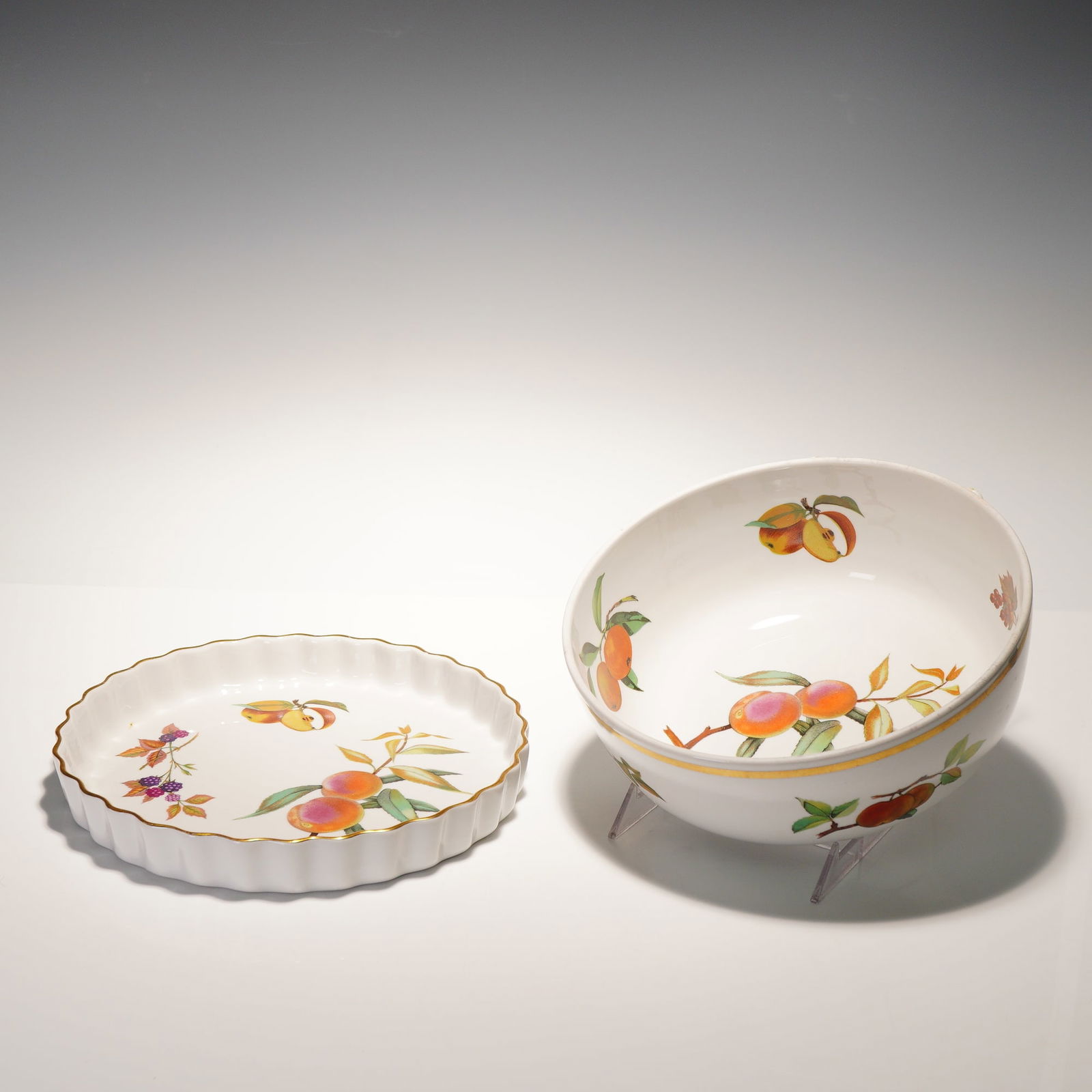 2pc Royal Worcester Porcelain Serveware, Evesham - 2