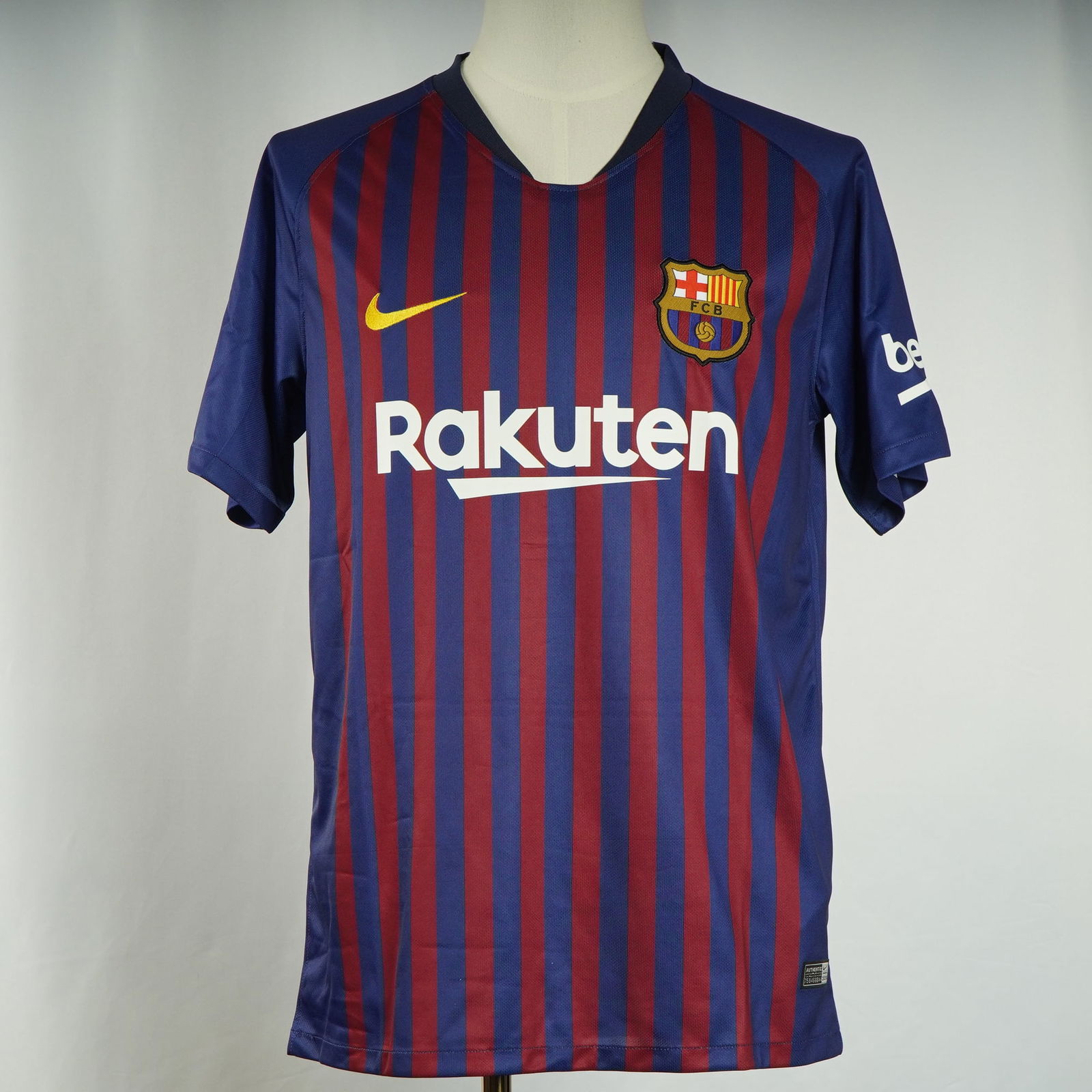 Lionel Messi Nike FC Barcelona 2018-19 Home Shirt, Autographed w/ COA: This official Nike FC Barcelona home shirt from the 2018-19 season is signed on the back number by Lionel Messi and comes with comprehensive Icons.com authentication, including tamperproof hologram, c