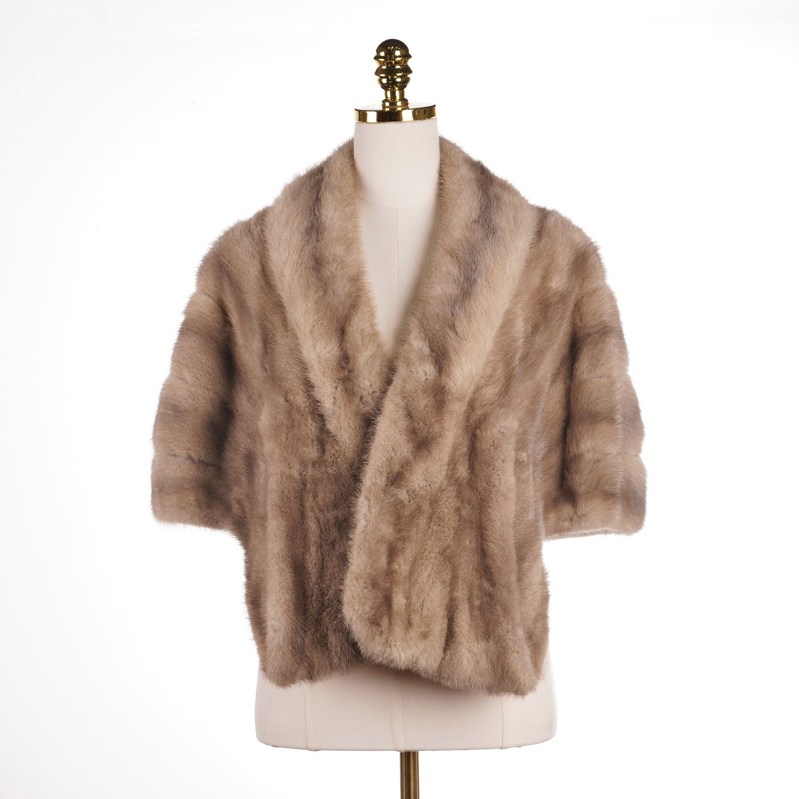 Paul Kling Furs Light Brown Mink Fur Stole with Side Pockets (1 of 6)