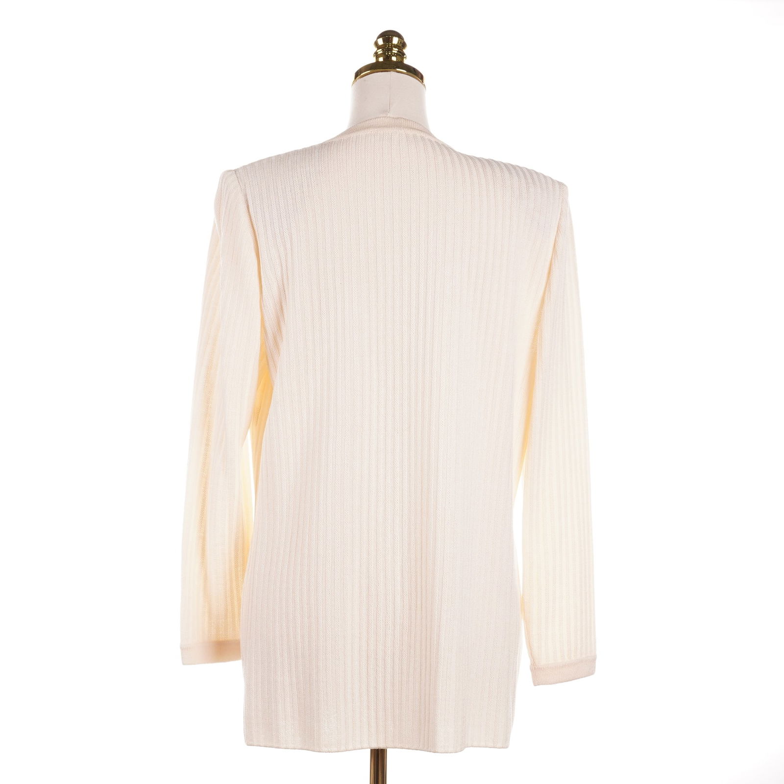 St. John Basics Ribbed Knit Button Front Jacket with Pockets - 4