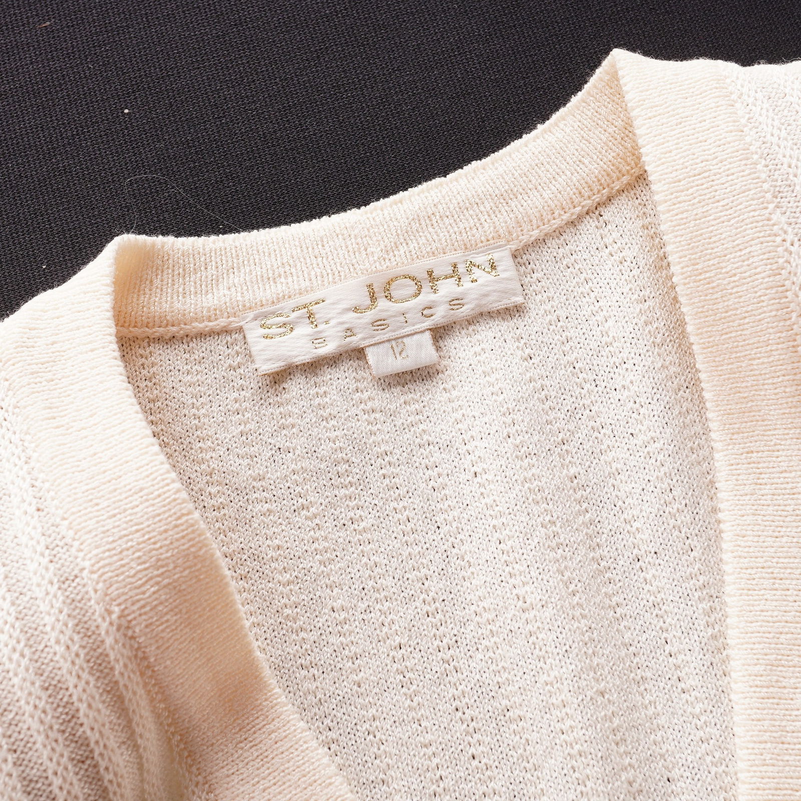 St. John Basics Ribbed Knit Button Front Jacket with Pockets - 5