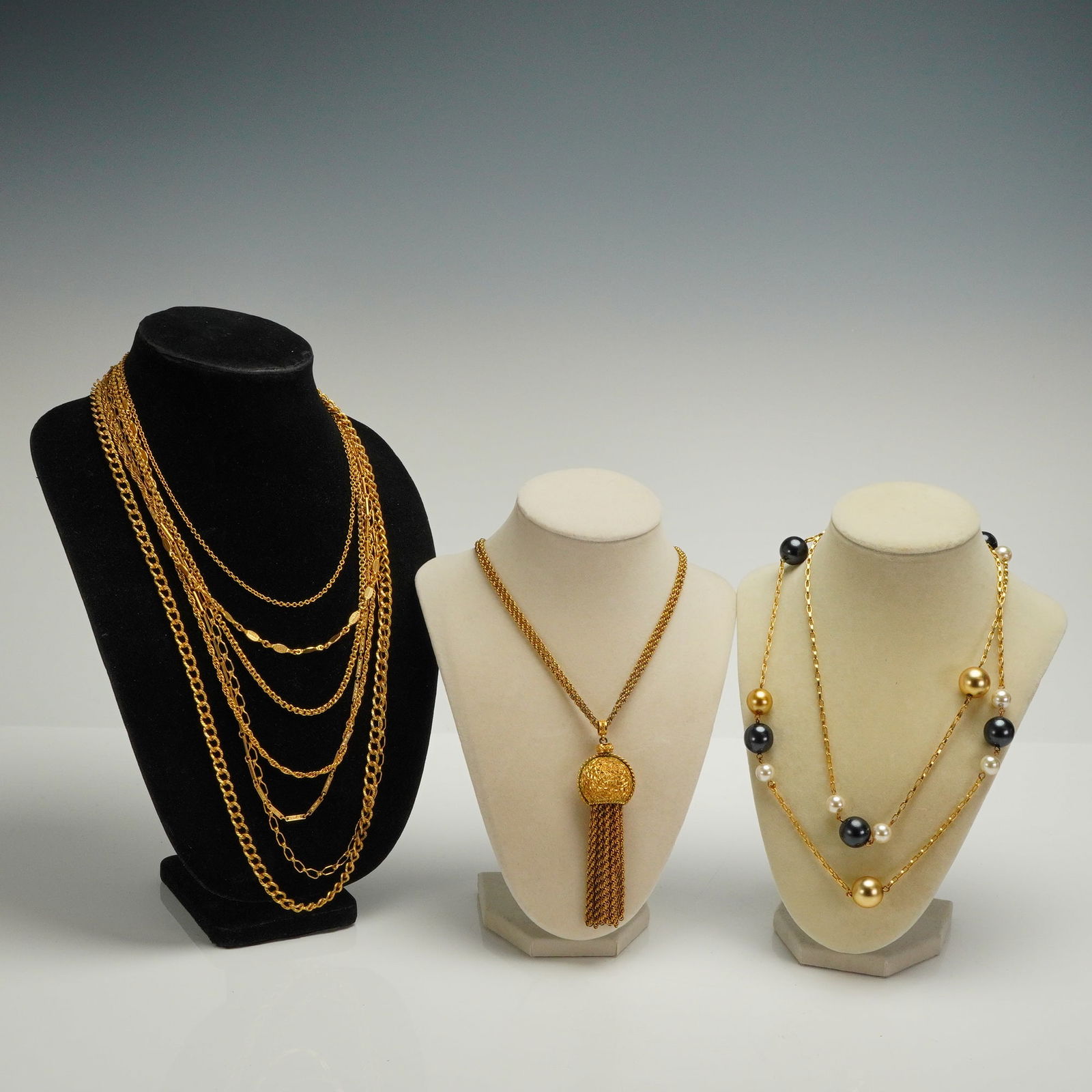 3pc Gold-Tone Costume Necklaces (1 of 5)