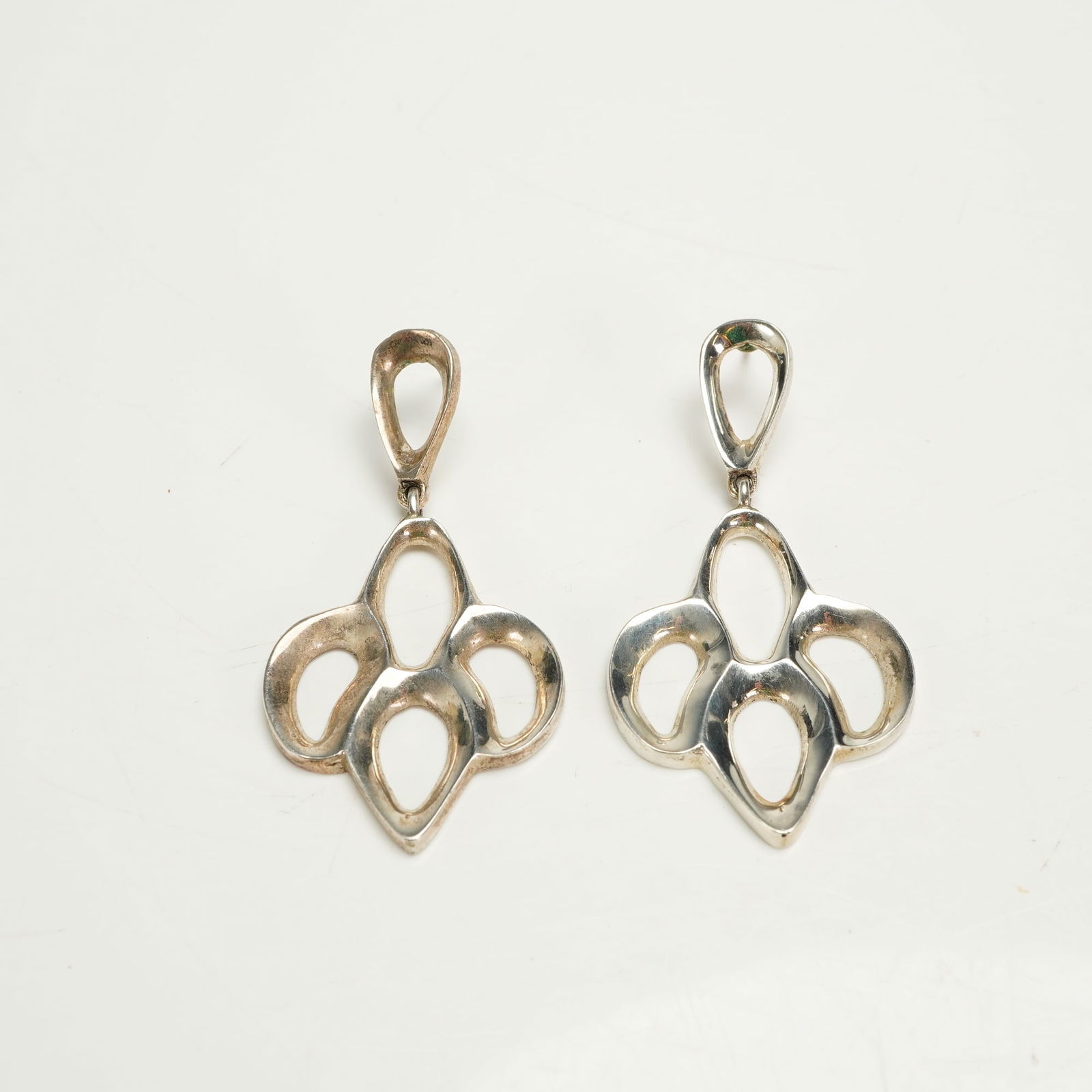 A Pair of Vintage Sterling Silver Taxco Abstract Dangle Earrings (1 of 3)