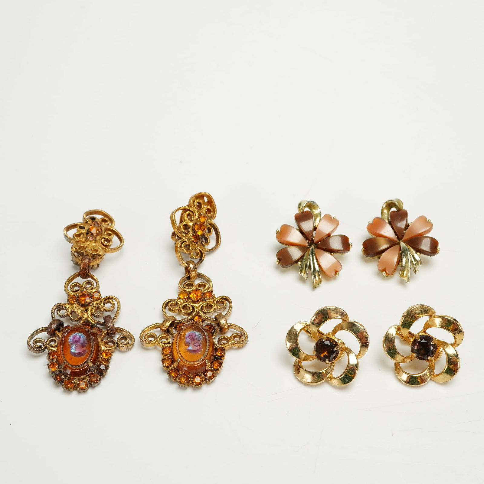 Three Pairs Vintage Costume Clip On Earrings incl Coro (1 of 4)
