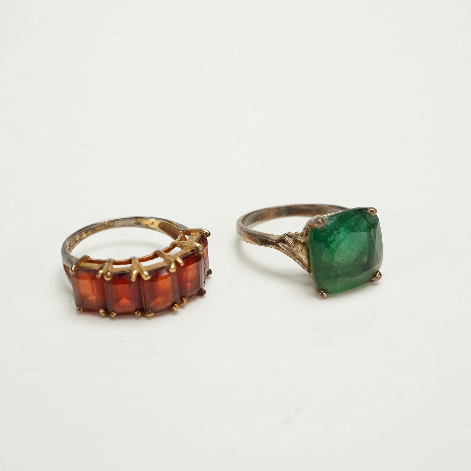 A Pair of Simulated Gemstone Rings (1 of 4)