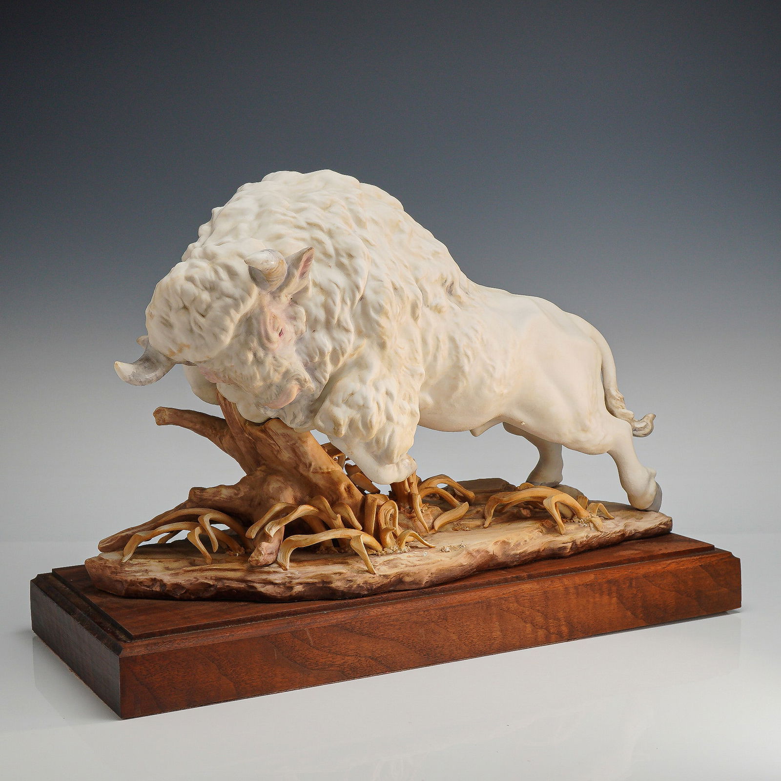 Cybis Porcelain Sculpture American White Buffalo with Base (1 of 4)