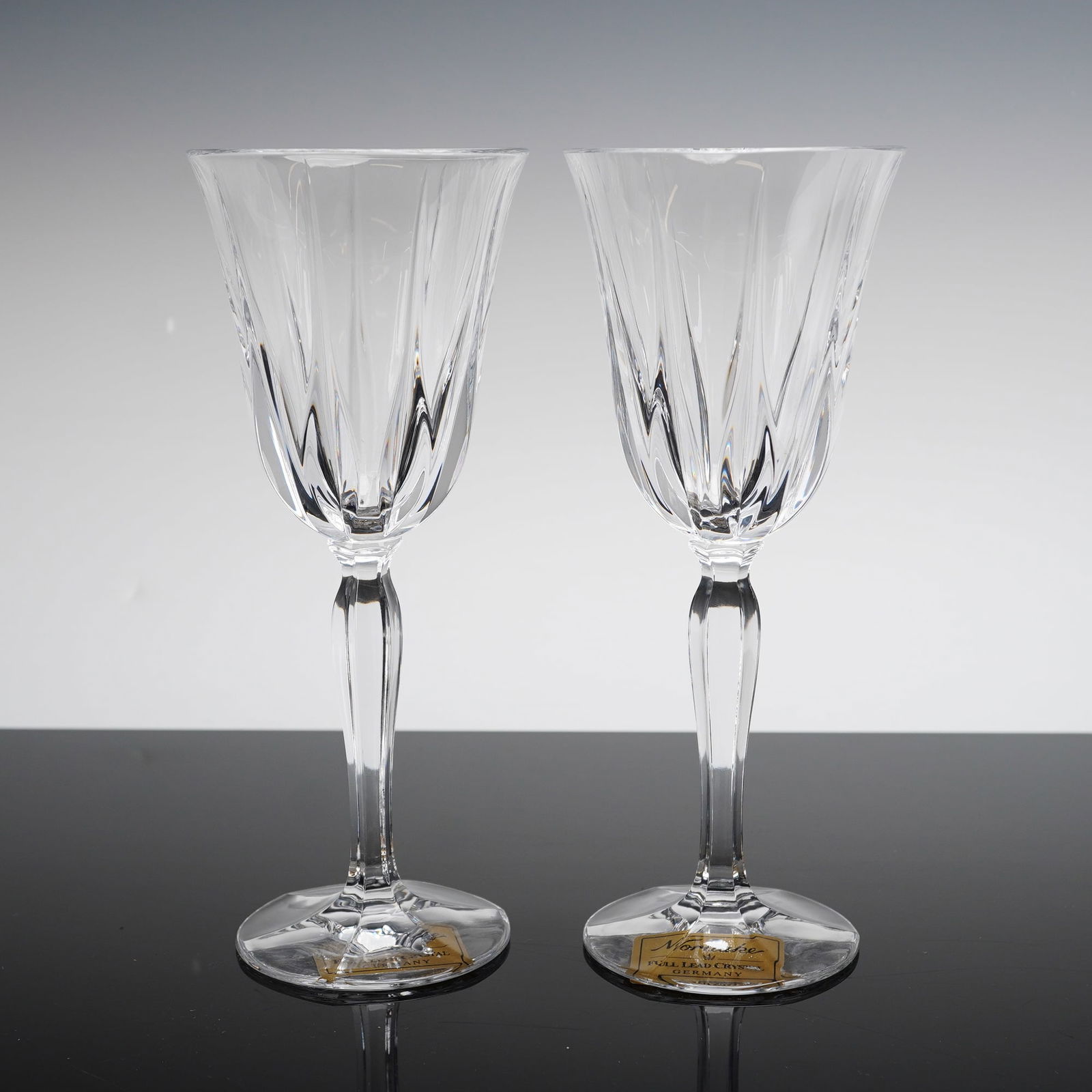 A Pair of 2pc Noritake Crystal Goblets in Vendome Pattern (1 of 4)