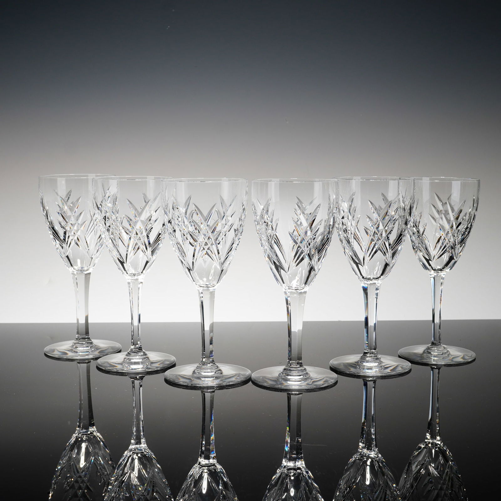 Set of 6 Baccarat Crystal Water Goblets, Auvergne (1 of 4)