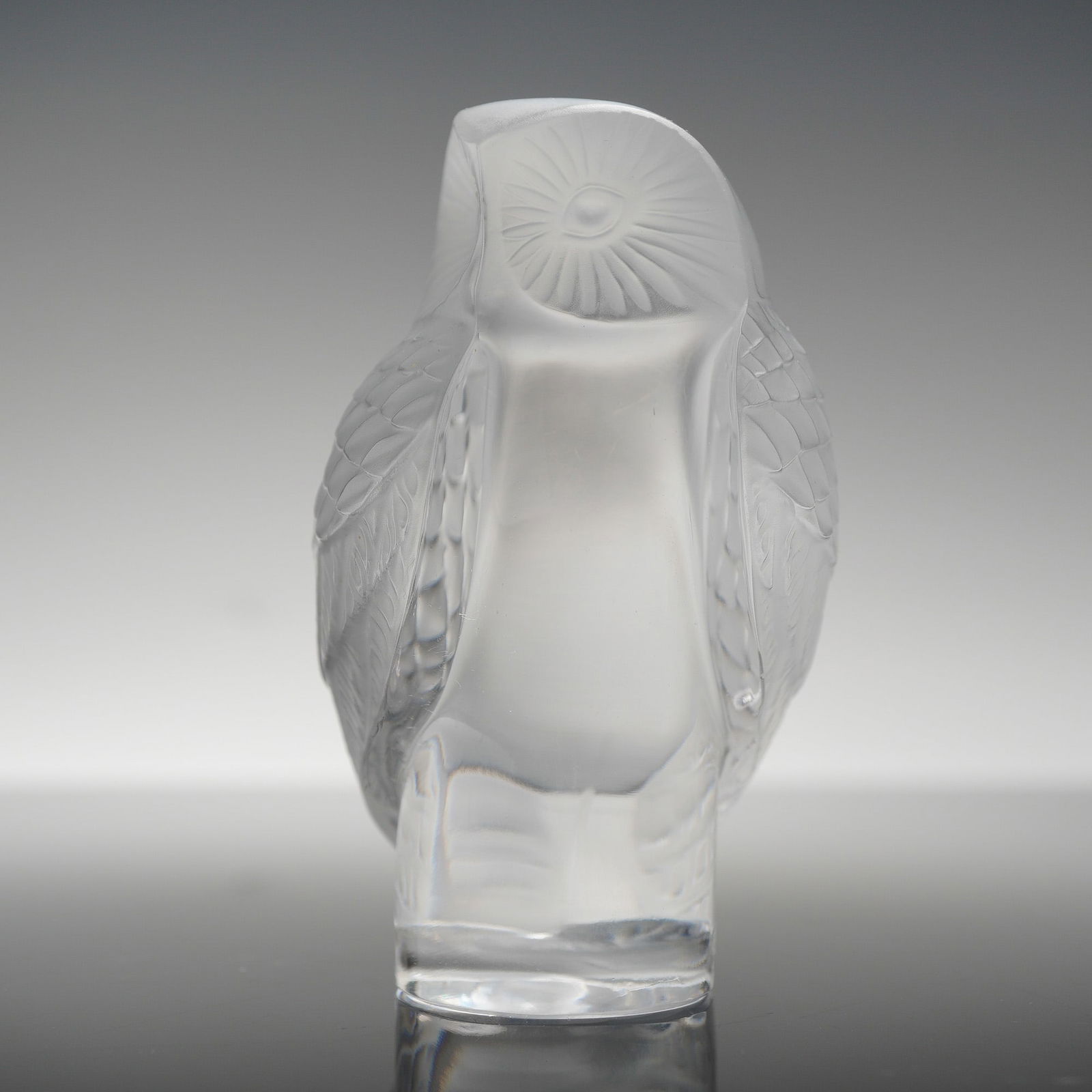 Lalique France Frosted Crystal Paperweight, Chouette Owl (1 of 3)