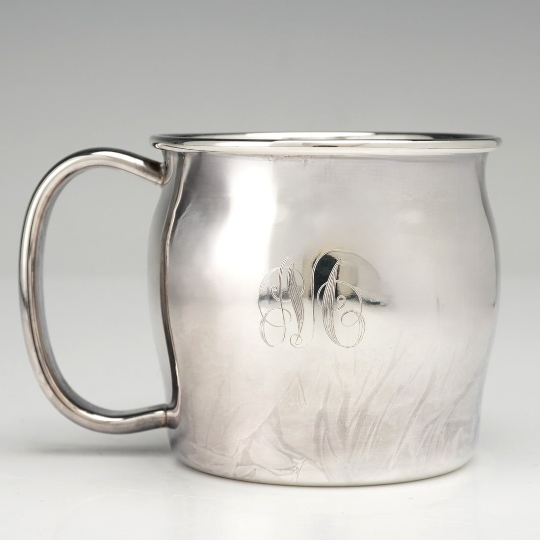 Lunt Sterling Silver Monogrammed Baby Cup 56g (1 of 3)