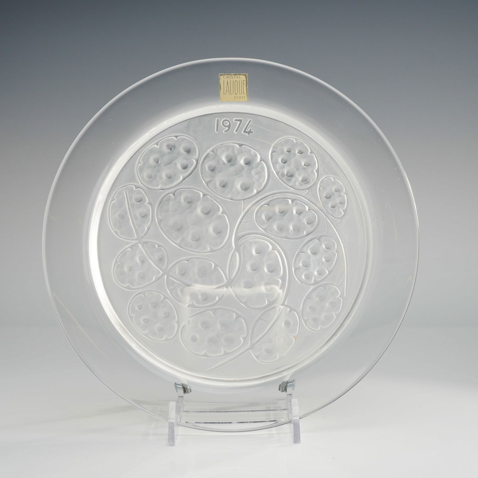 Lalique France Crystal 1974 Silver Pennies Annual Plate (1 of 4)