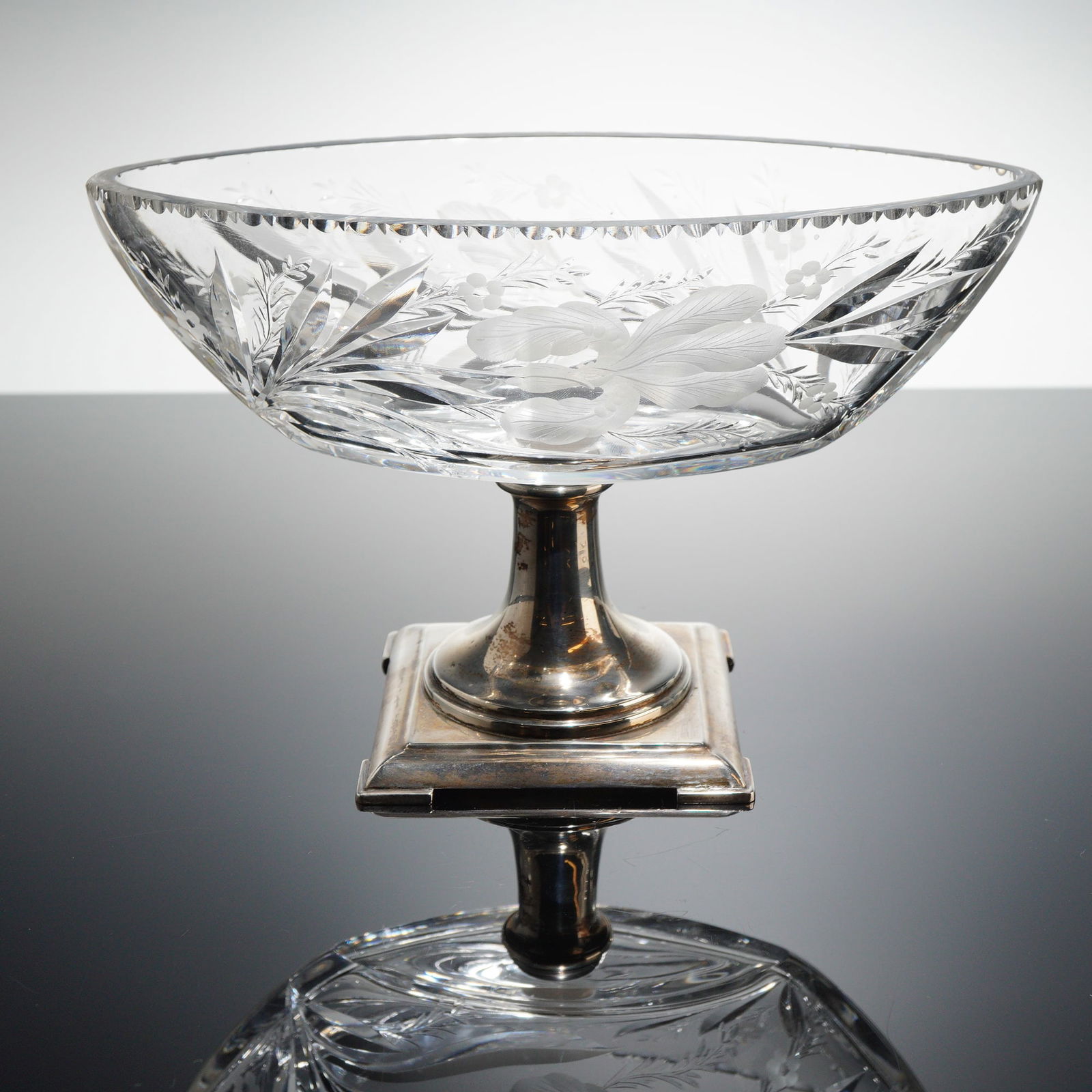 Hawkes Cut Crystal Bowl on Sterling Silver Pedestal (1 of 5)