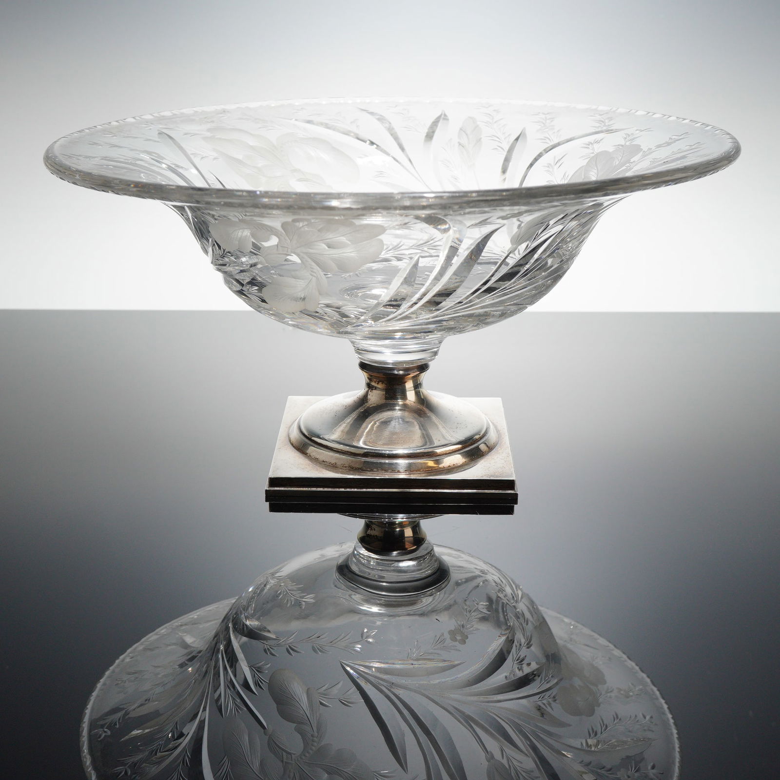 Hawkes Cut Etched Crystal Bowl with Sterling Silver Base (1 of 5)