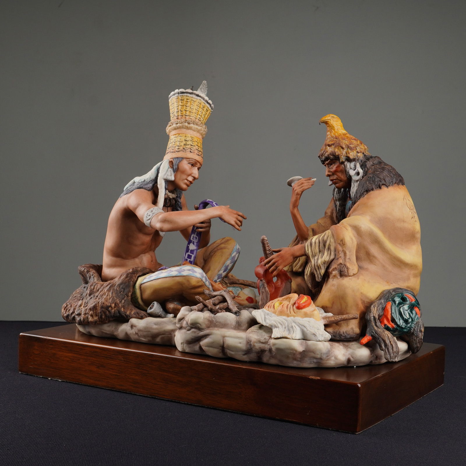 Cybis Porcelain Iroquois At The Council Fire Sculpture, Artist Proof (1 of 6)