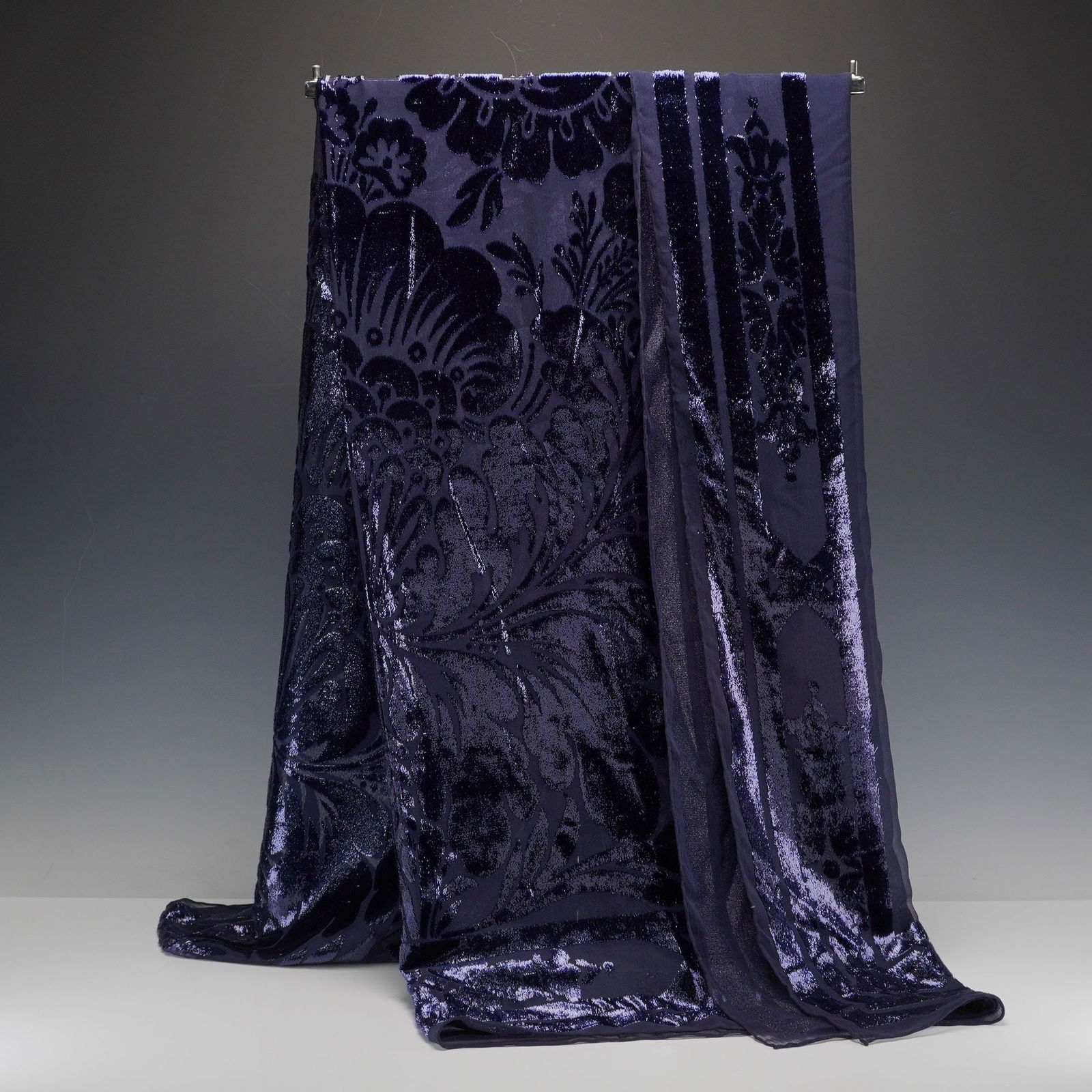 Paloma Picasso Indigo Velvet Devore Shawl (1 of 4)