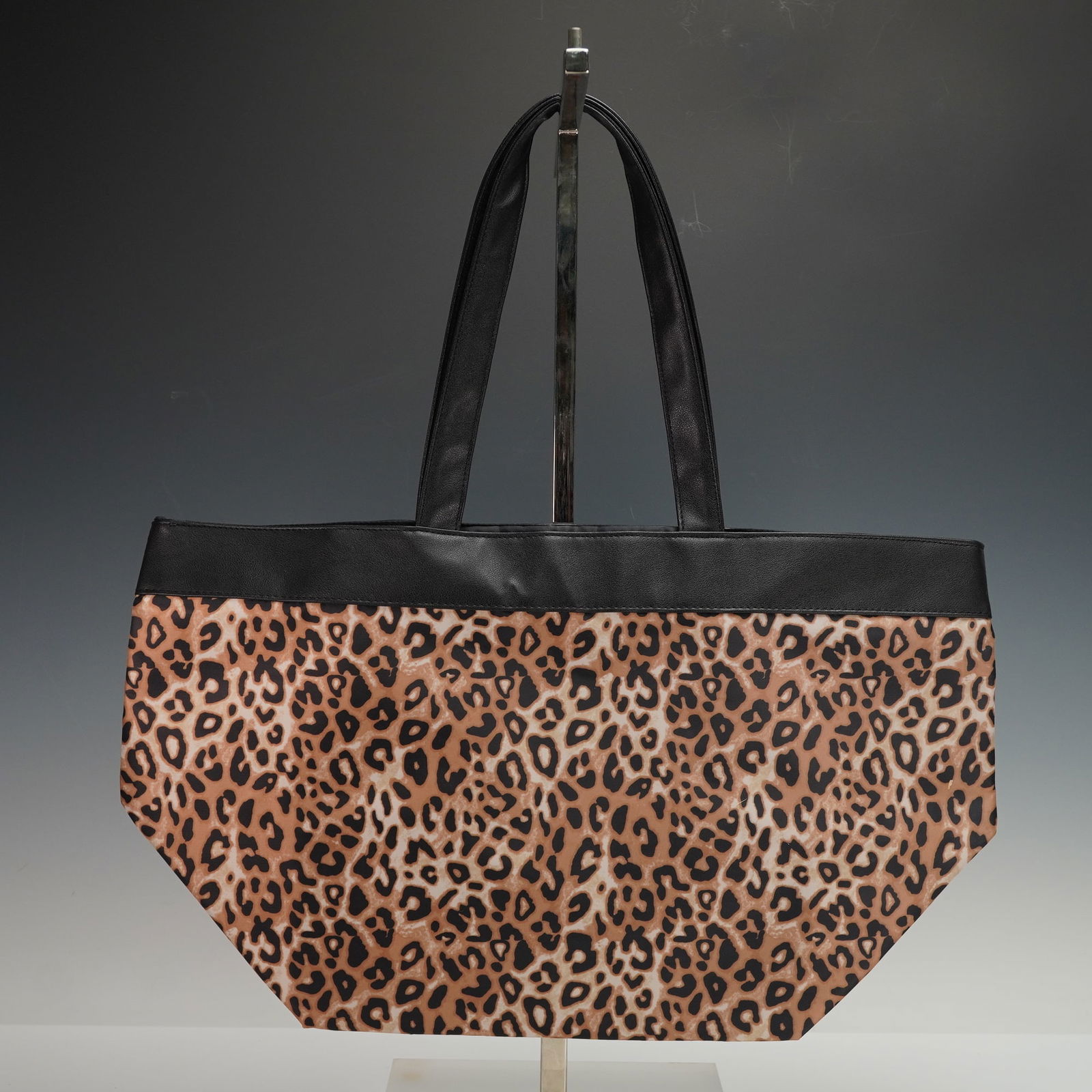Bloomingdales Leopard Print Faux Leather Trim Tote Bag (1 of 3)