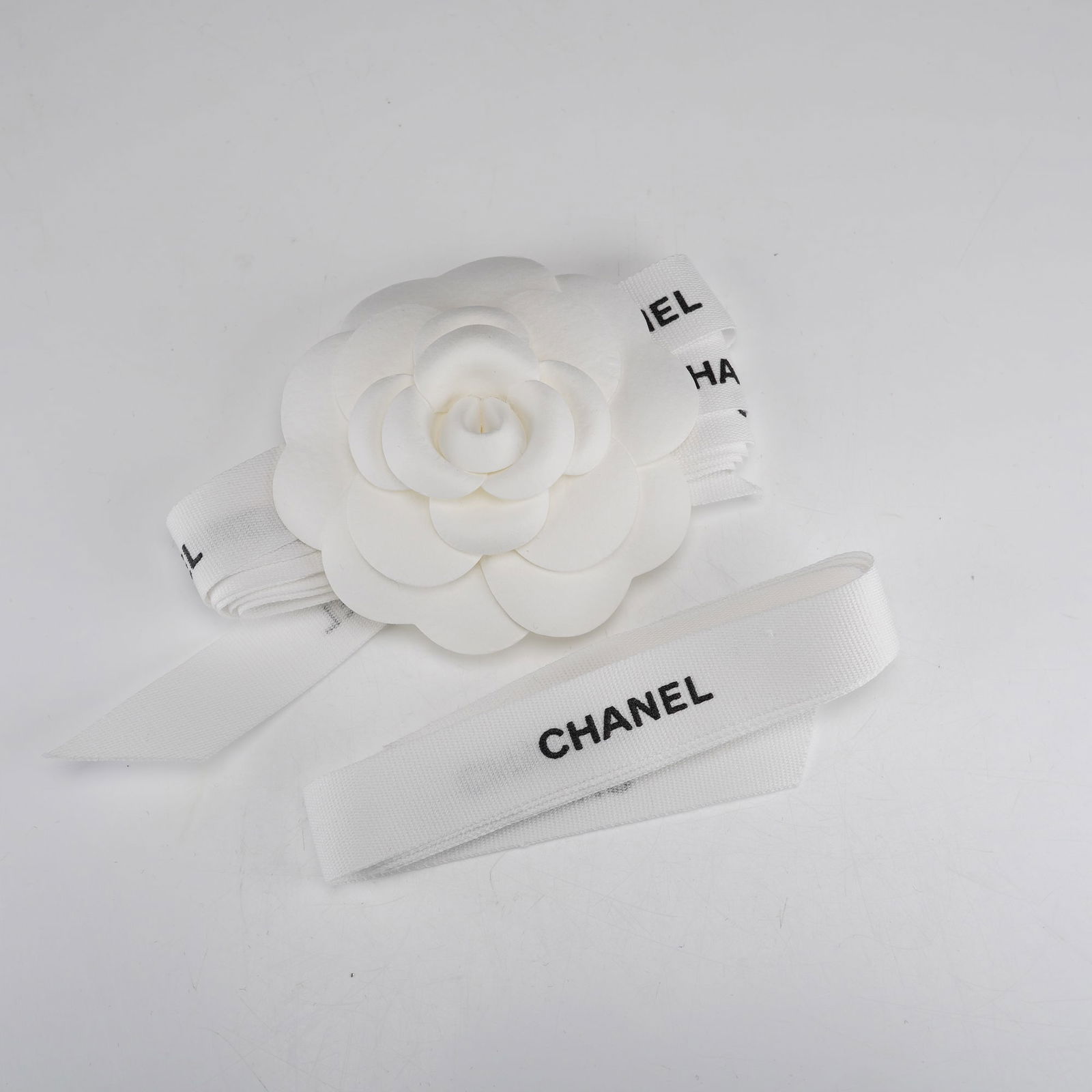 Chanel Camellia Flower and Ribbon Brooch (1 of 2)