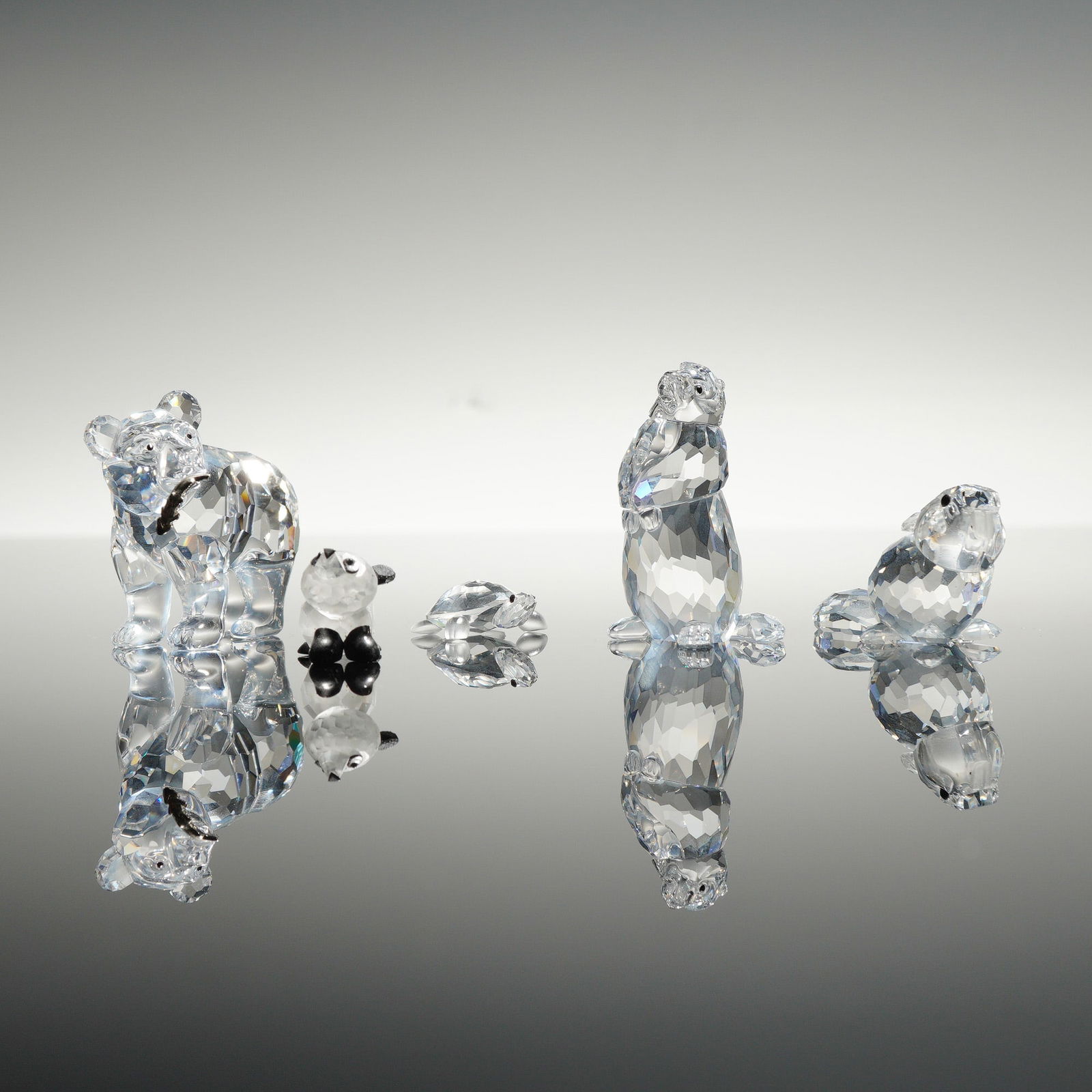 A Collection of Swarovski Silver Crystal Animal Figurines including Marmot (1 of 4)