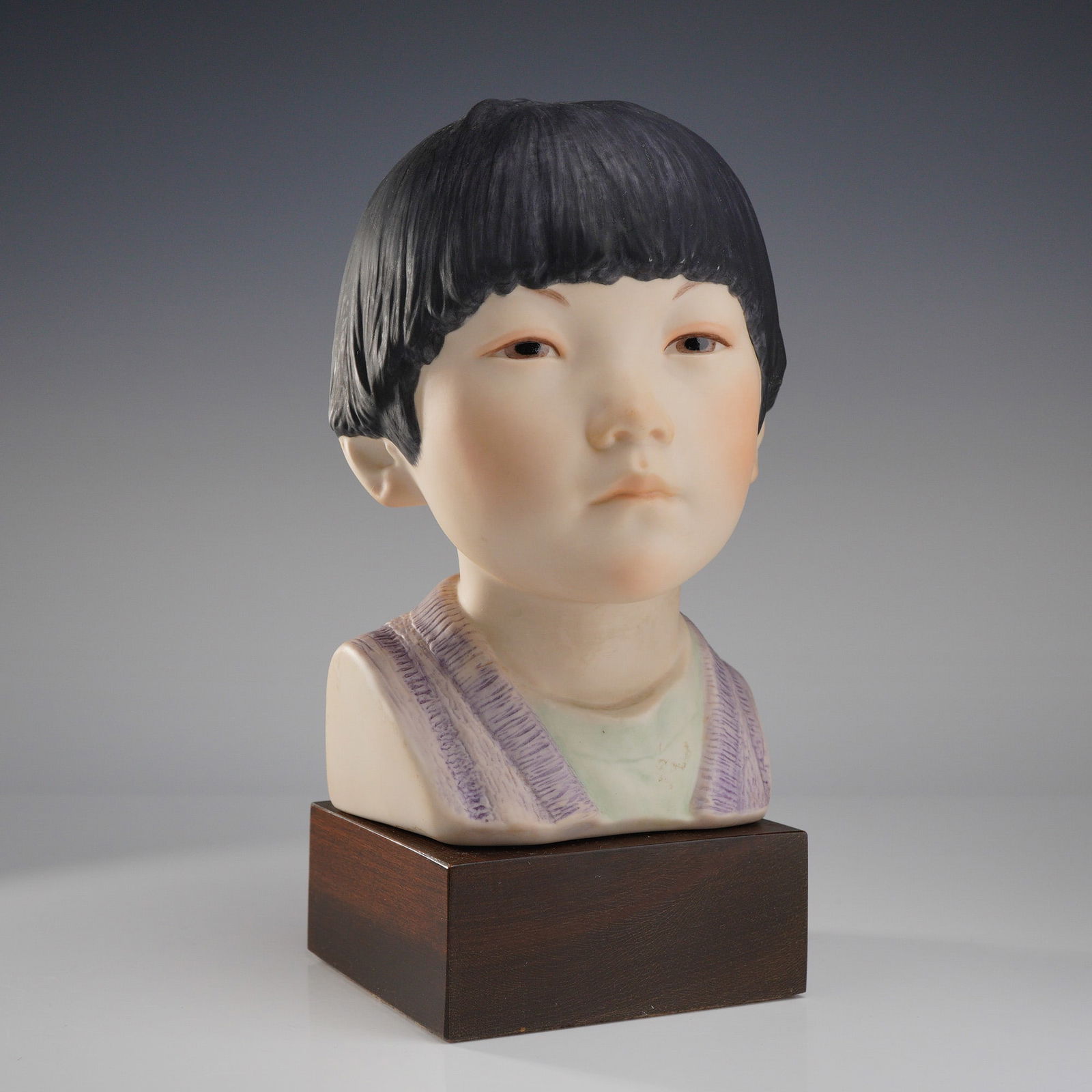 Cybis Bisque Porcelain Bust, Asian Child (1 of 3)