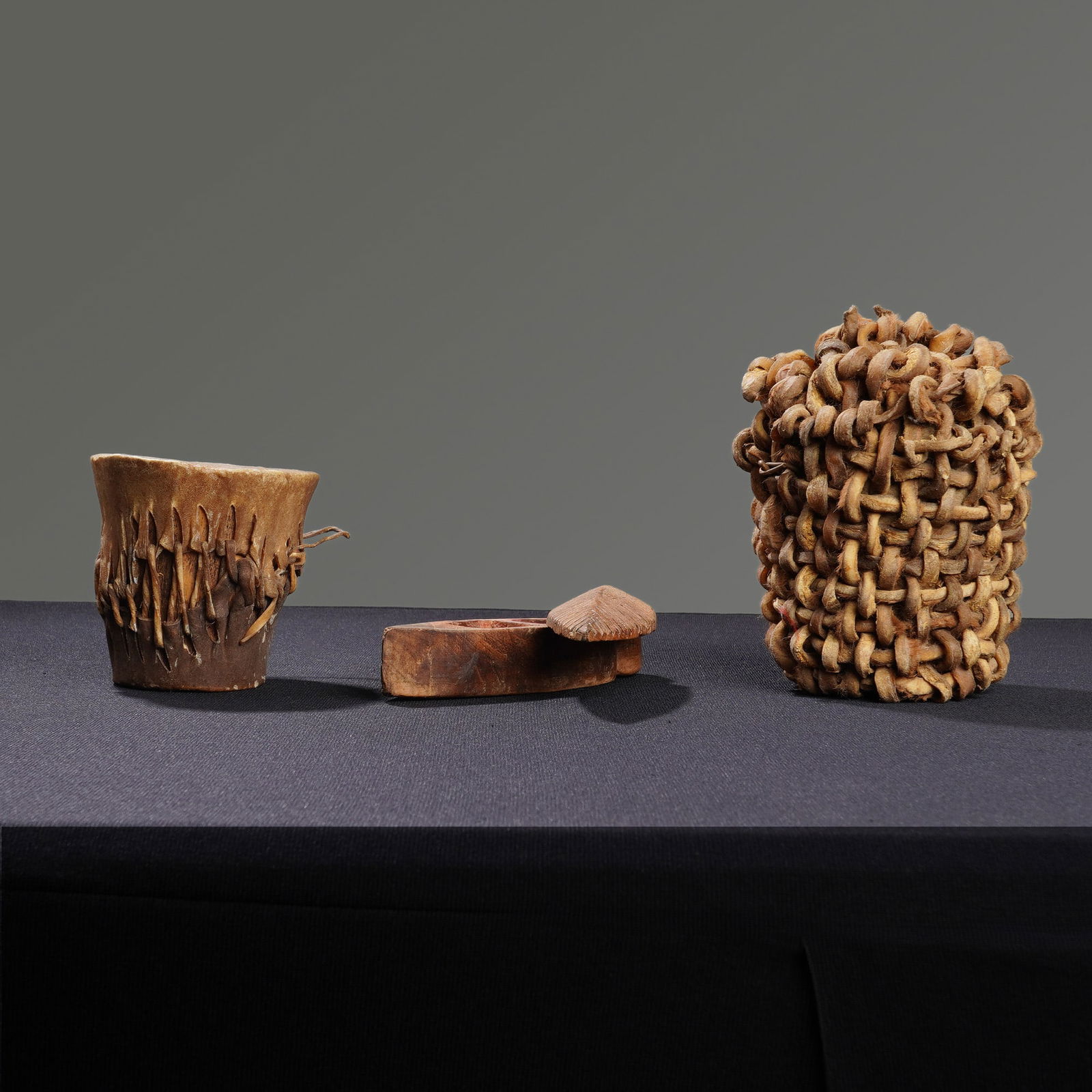 3pc Ethnographic Folk Art Objects - 3