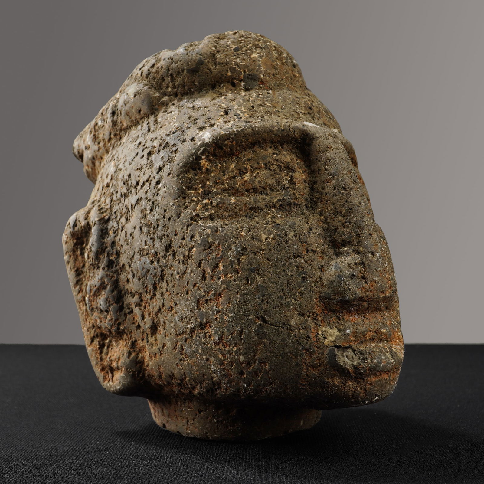 Pre-Columbian Volcanic Rock Trophy Head (1 of 5)