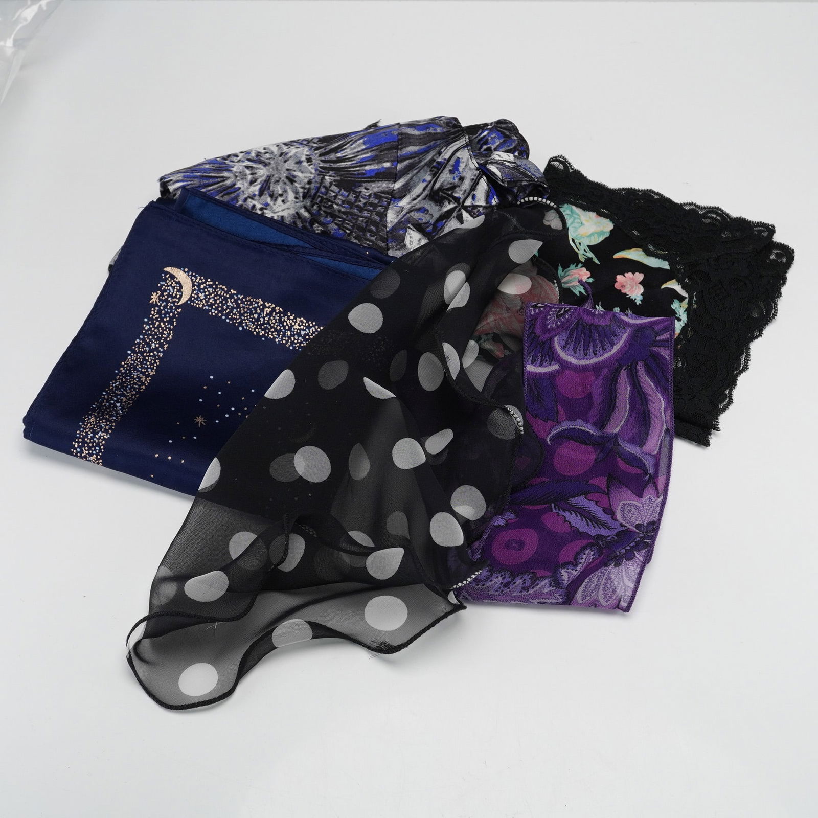 5pc Fashion Scarves & Pocket Squares, including a Lancome Paris Scarf (1 of 5)
