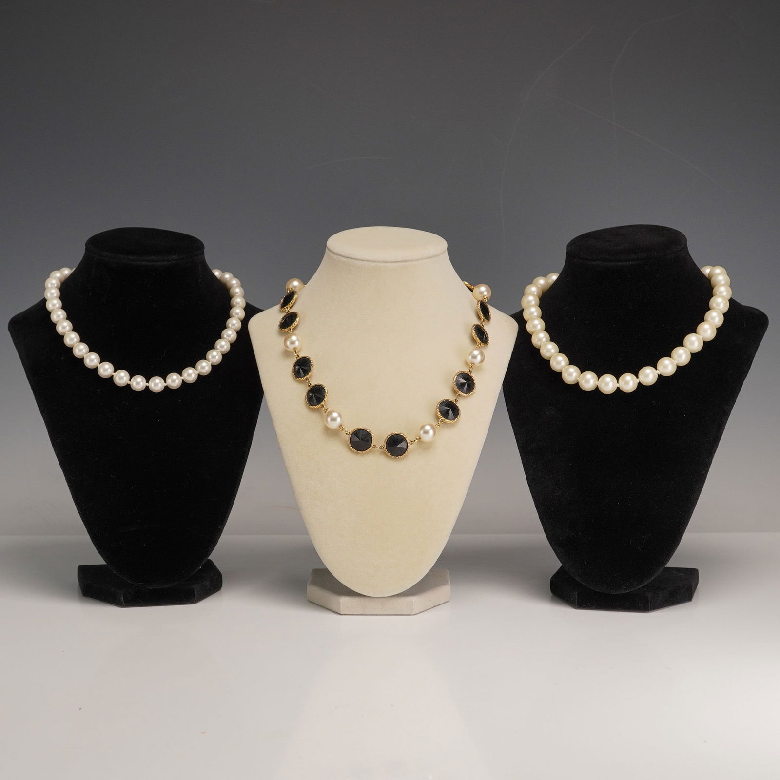 Three Faux Pearl Costume Necklaces (1 of 5)
