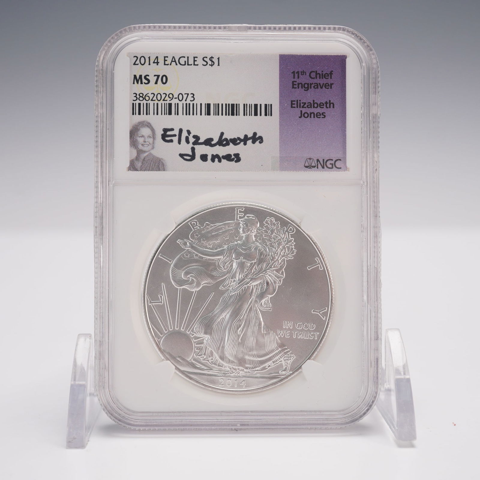 2014 Silver American Eagle $1 NGC Graded MS70 Elizabeth Jones Signed (1 of 3)