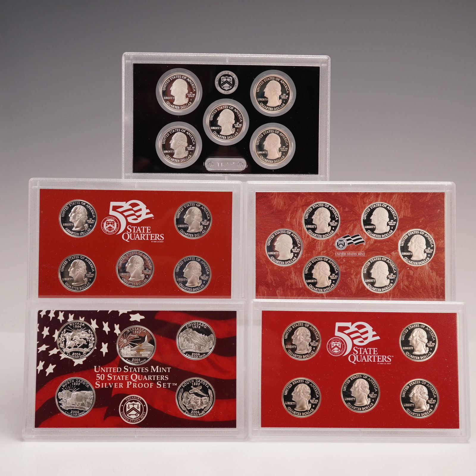 5pc 2004-S, 2006-S, 2009-S, 2012-S U.S. Mint Silver Quarter Proof Sets (1 of 3)