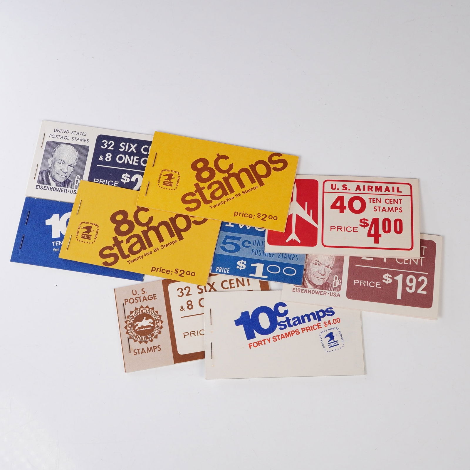 9pc U.S. Stamp Booklets Collection with Air Mail, Eisenhower, Zip Code - 2