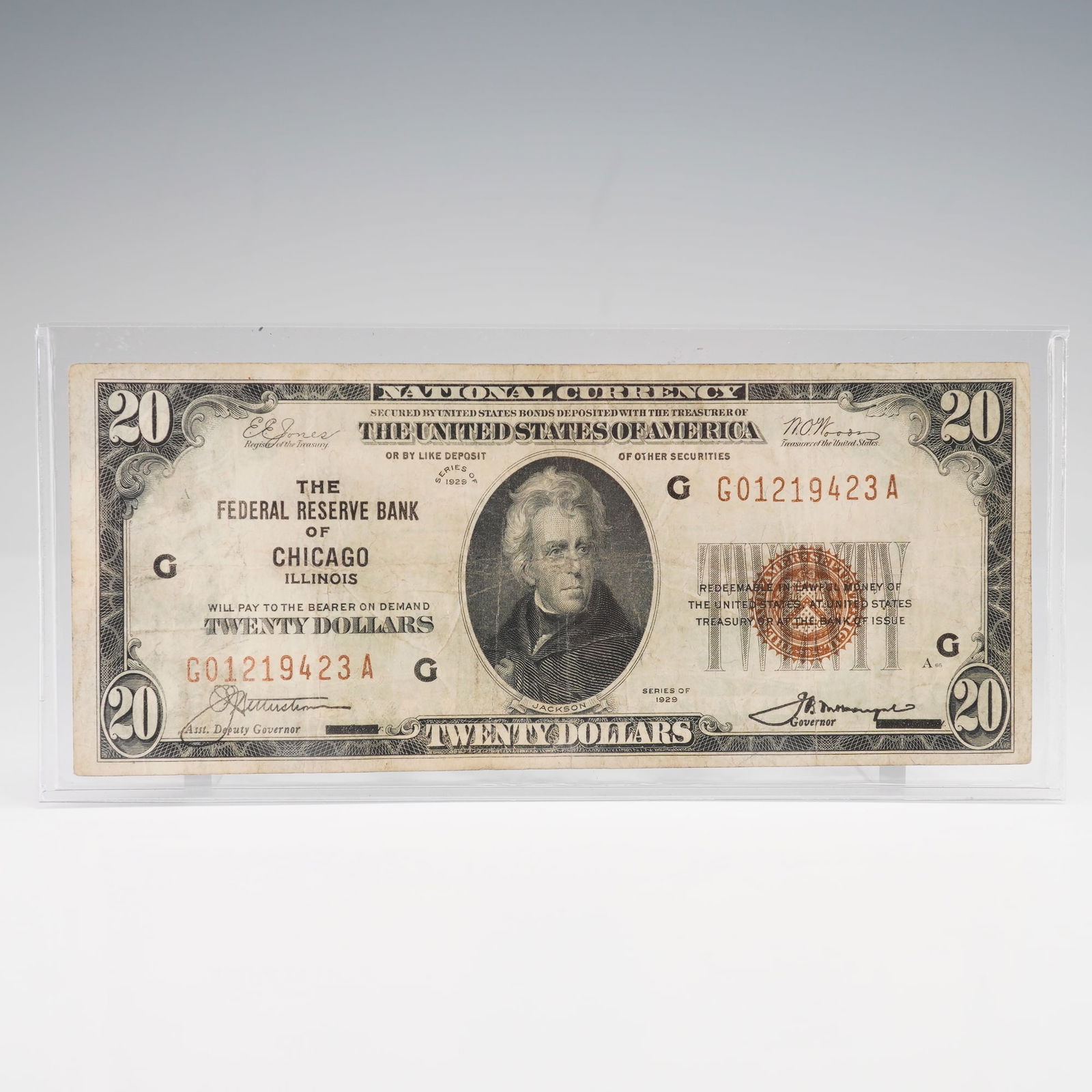 1929 U.S. Twenty Dollars National Currency - Federal Reserve of Chicago (1 of 6)
