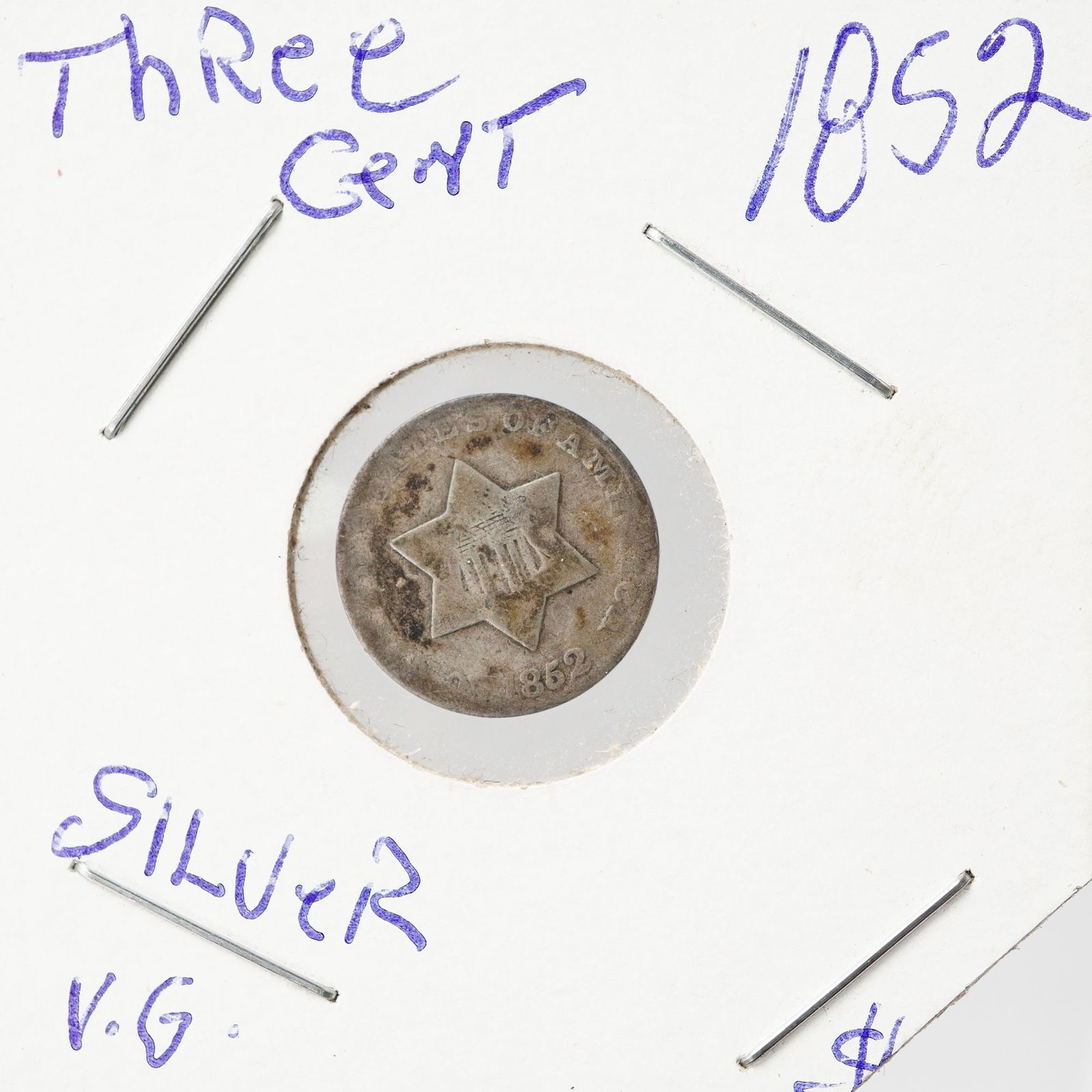 1852 Three Cent Silver Coin (1 of 2)