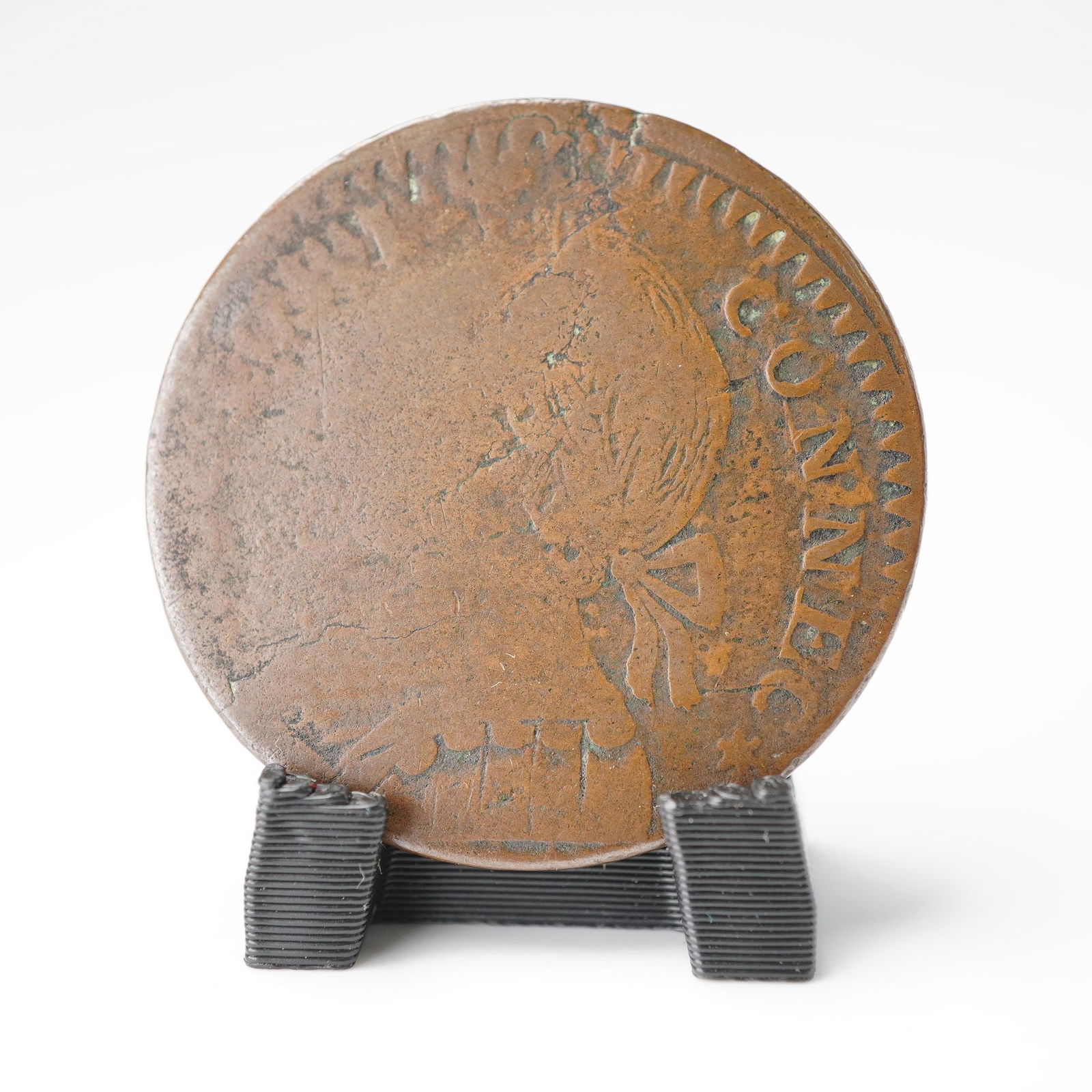 1788 Georgivs II Obverse 1/2 Penny Coin: A right-facing bust with the inscription CONNEC on the obverse and a standing Liberty figure beside a shield on the reverse, accompanied by the inscription INDE ET LIB and the date 1788; design elemen