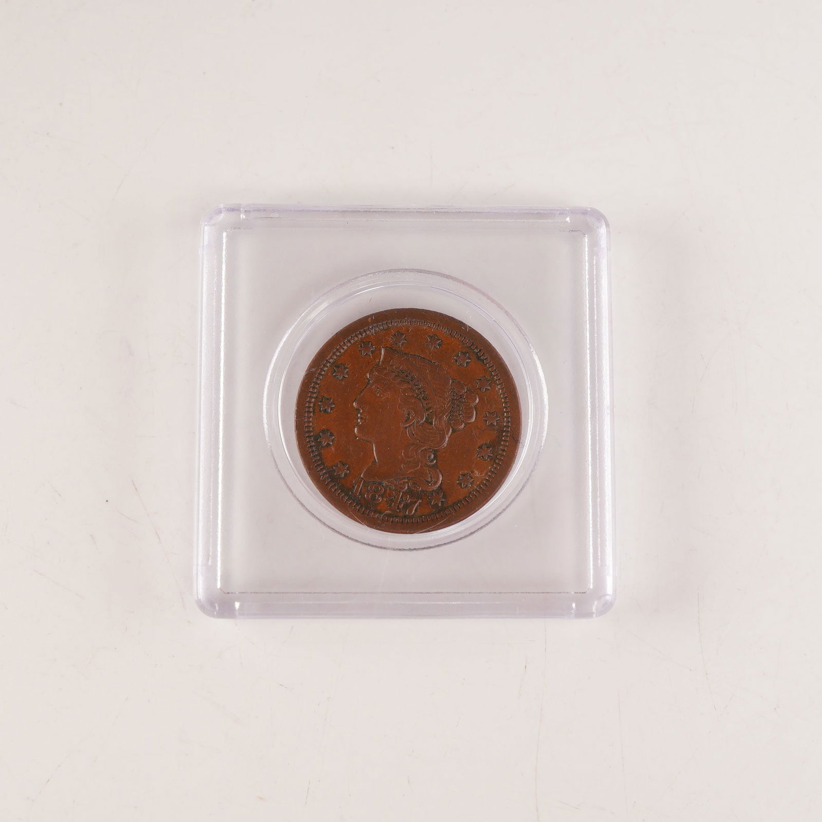 1847 U.S. Braided Hair Large One Cent Coin (1 of 2)