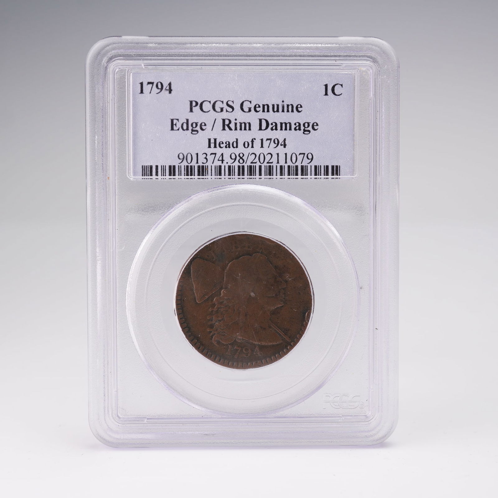 1794 Liberty Cap Large Cent PCGS Graded Genuine, Head of 1794 (1 of 4)