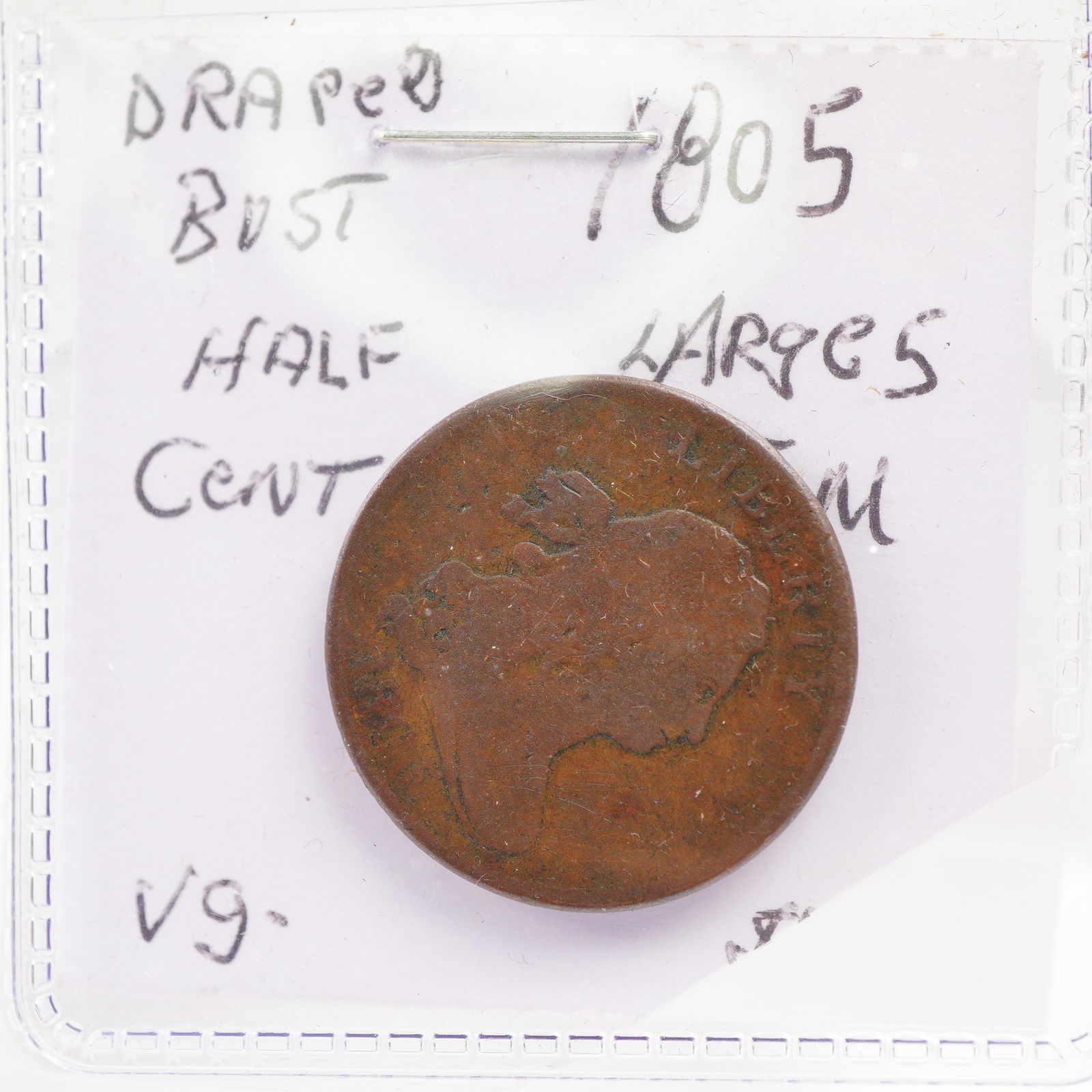 1805 United States Draped Bust Half Cent Coin (1 of 3)