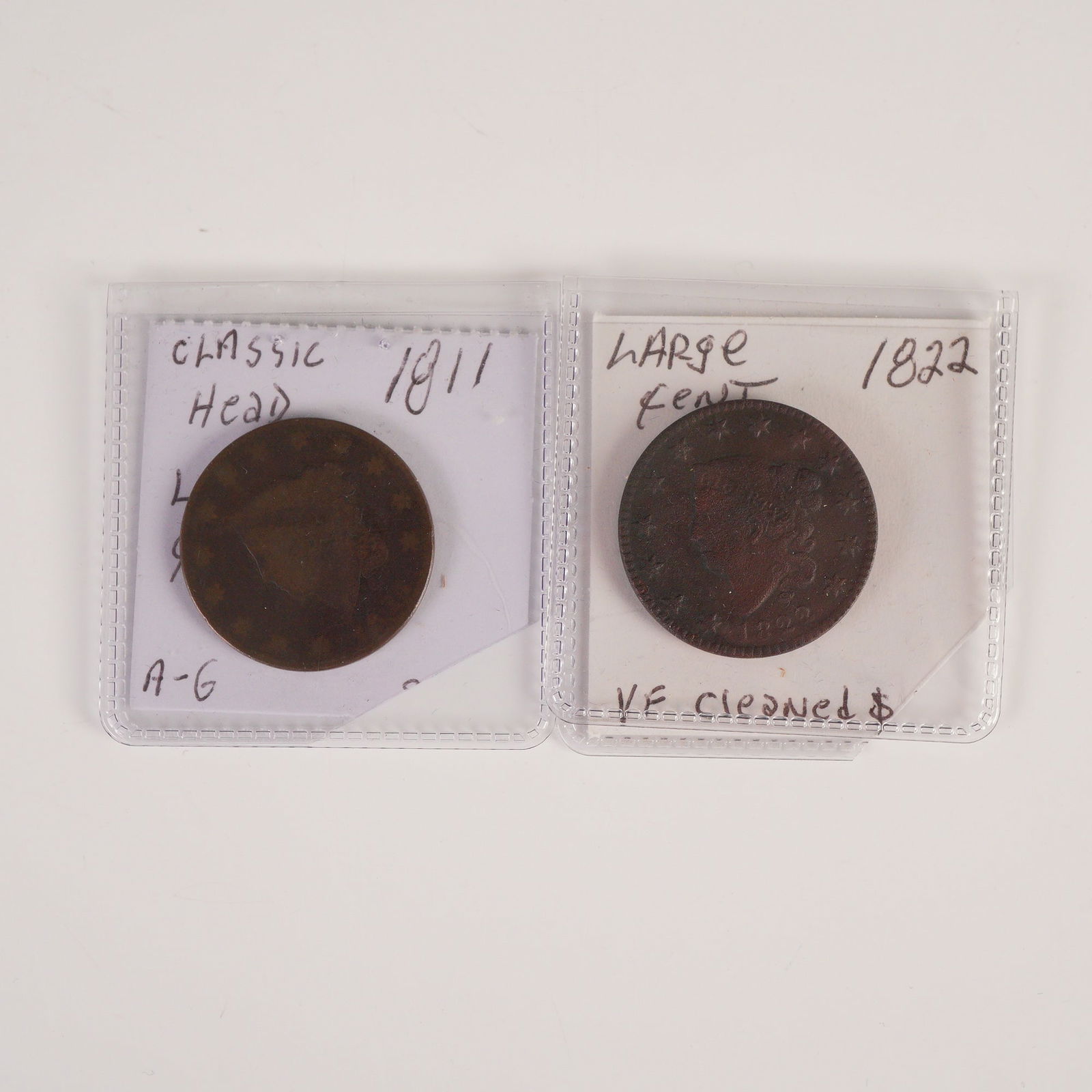 2pc 1811 to 1822 Matron Head (Type 1) 1 Cent Coins (1 of 4)