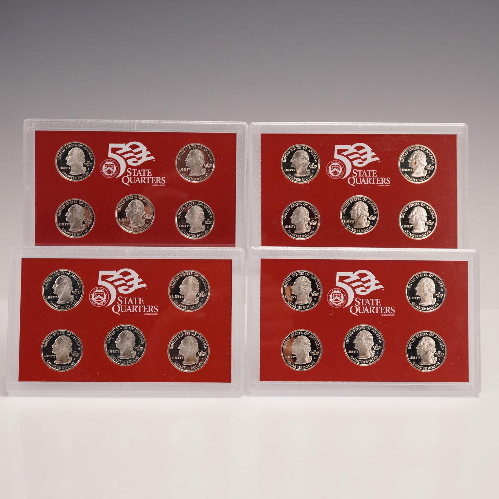 4pc 2004-S, 2006-S, 2007-S and 2008-S United States Mint Silver Quarters (1 of 4)