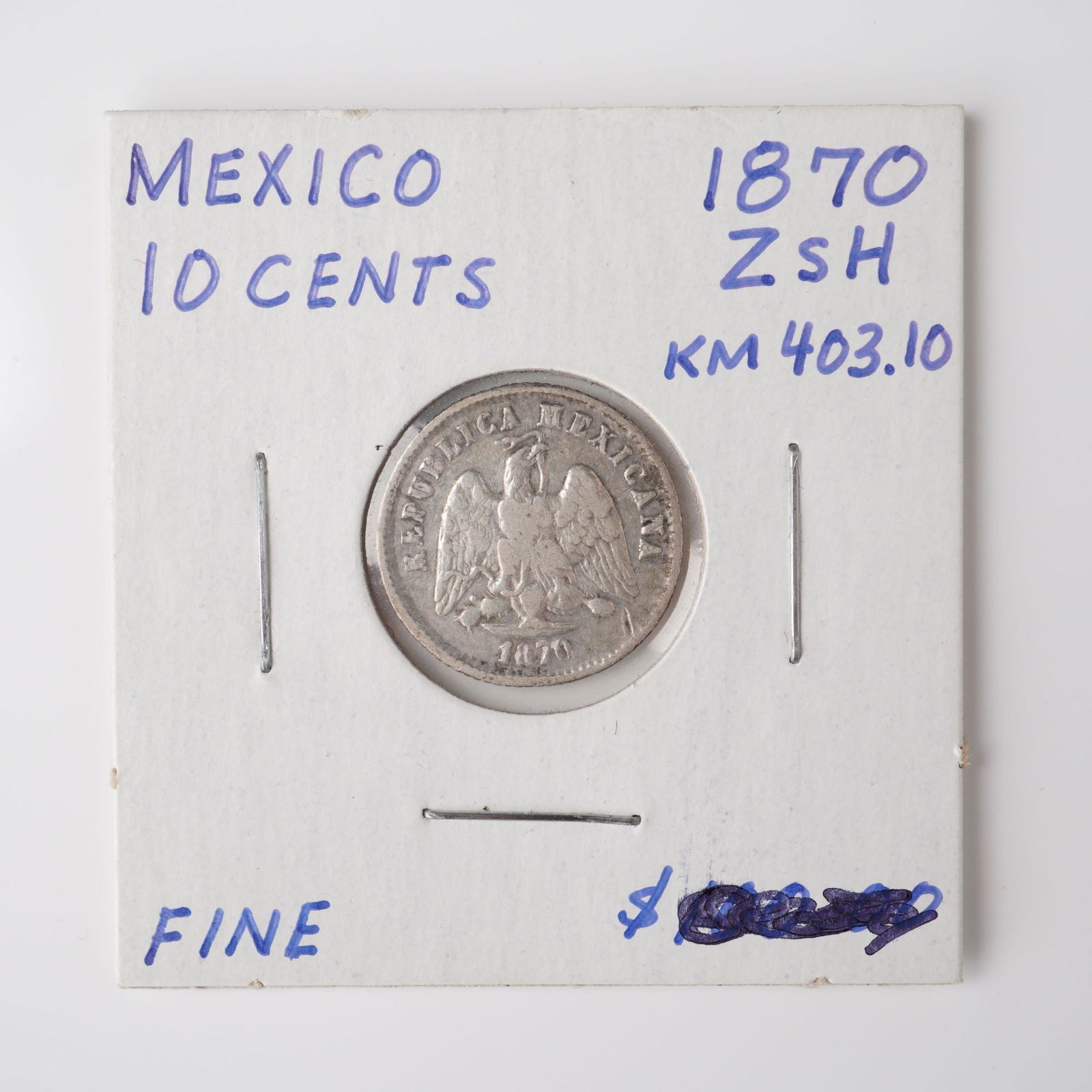 1870 Mexico Silver 10 Centavos Coin (1 of 2)