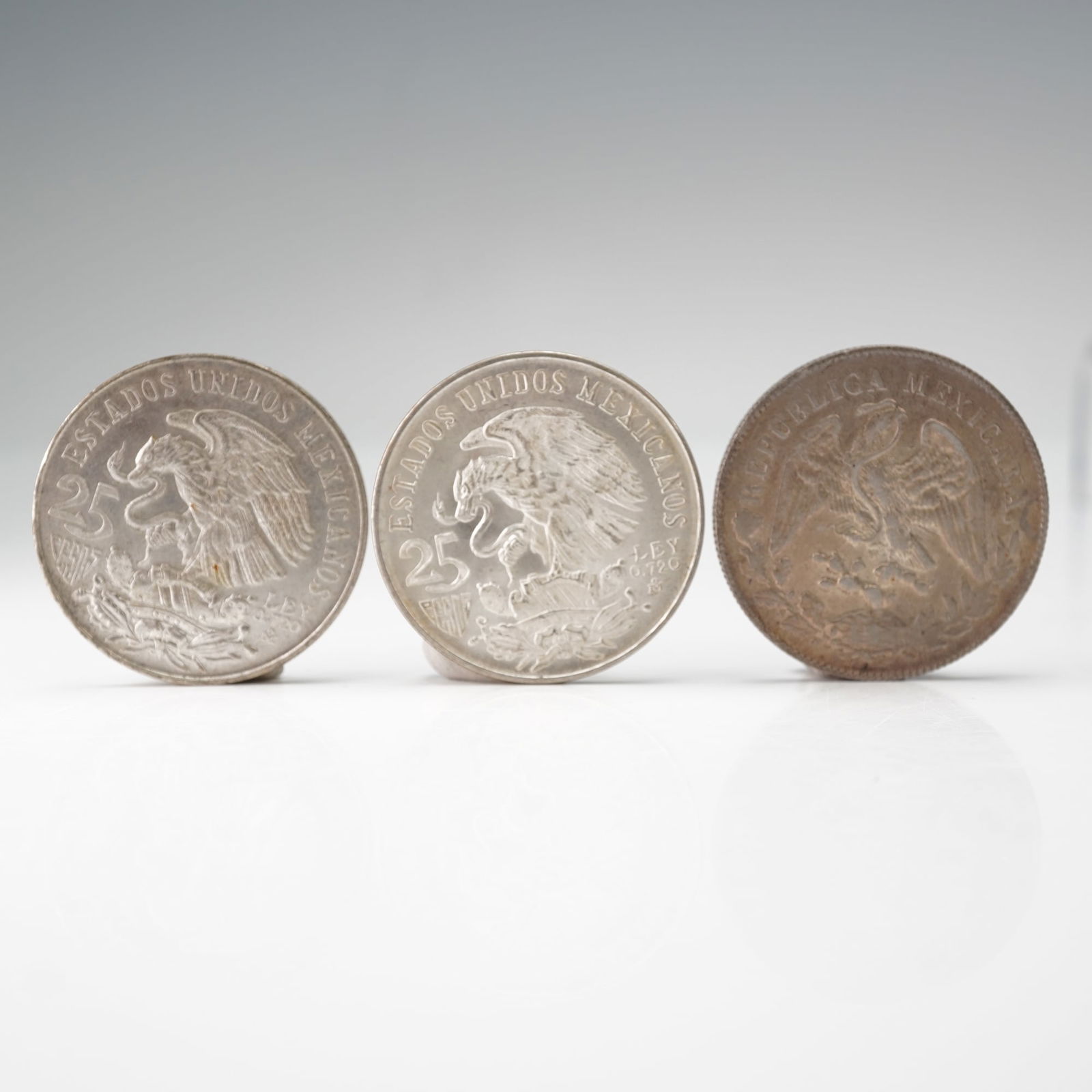 3pc 1896 Republic of Mexico 8 Reales & 1968 25 Peso Olympic Games Coins (1 of 3)