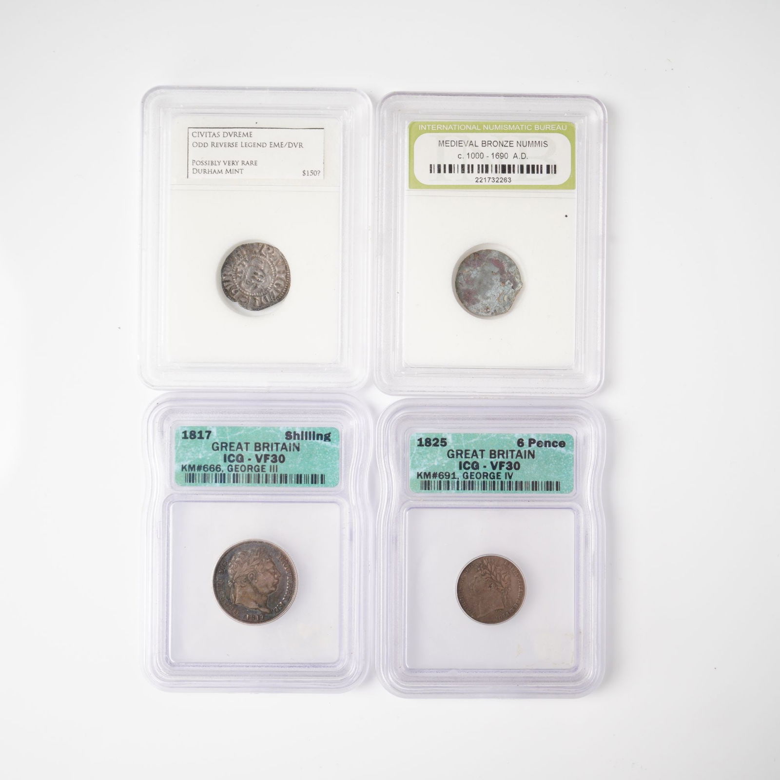4pc Ancient Roman & Antique Graded British Coins (1 of 8)