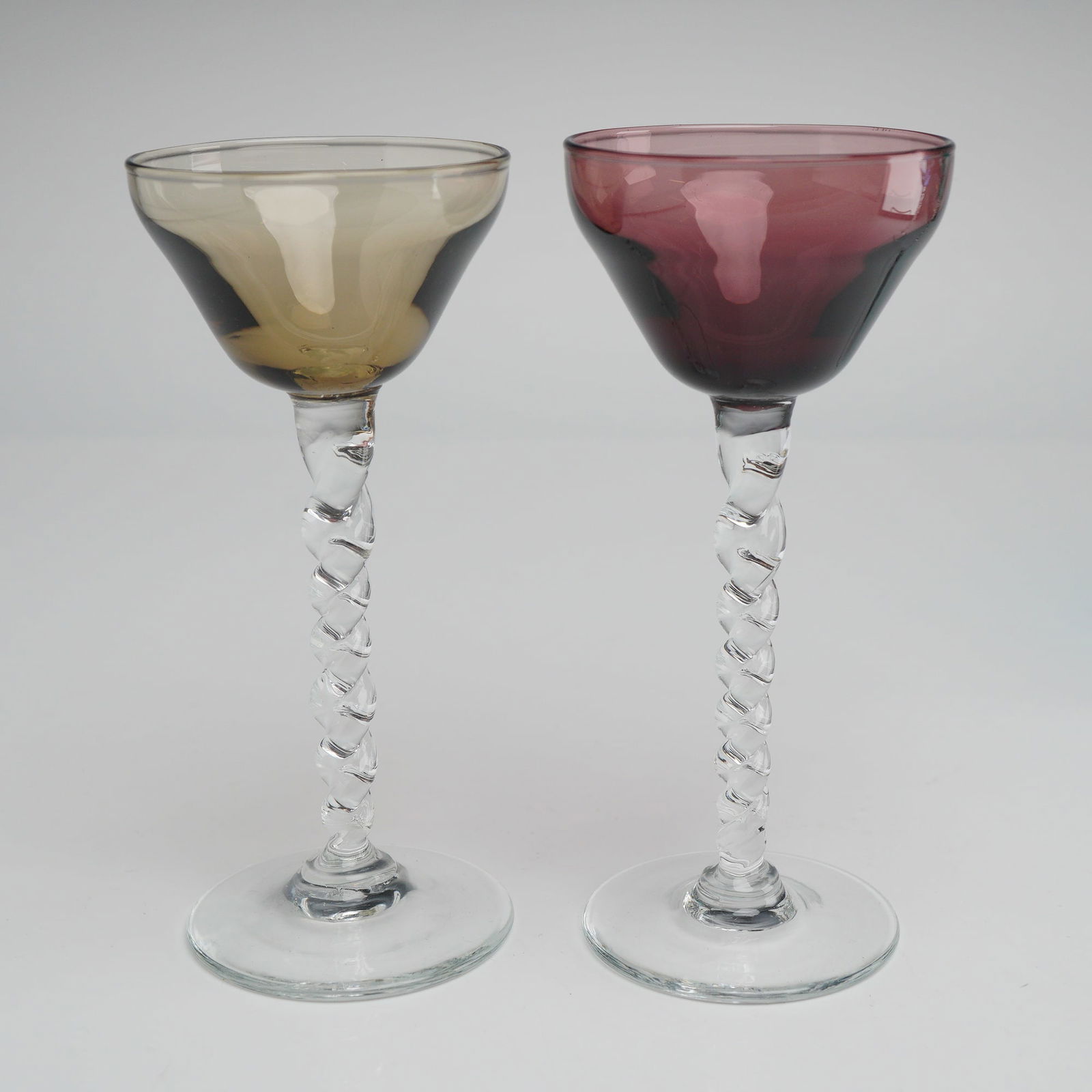 6pc Multi-Colored Braided Stem Cordial Glasses - 3