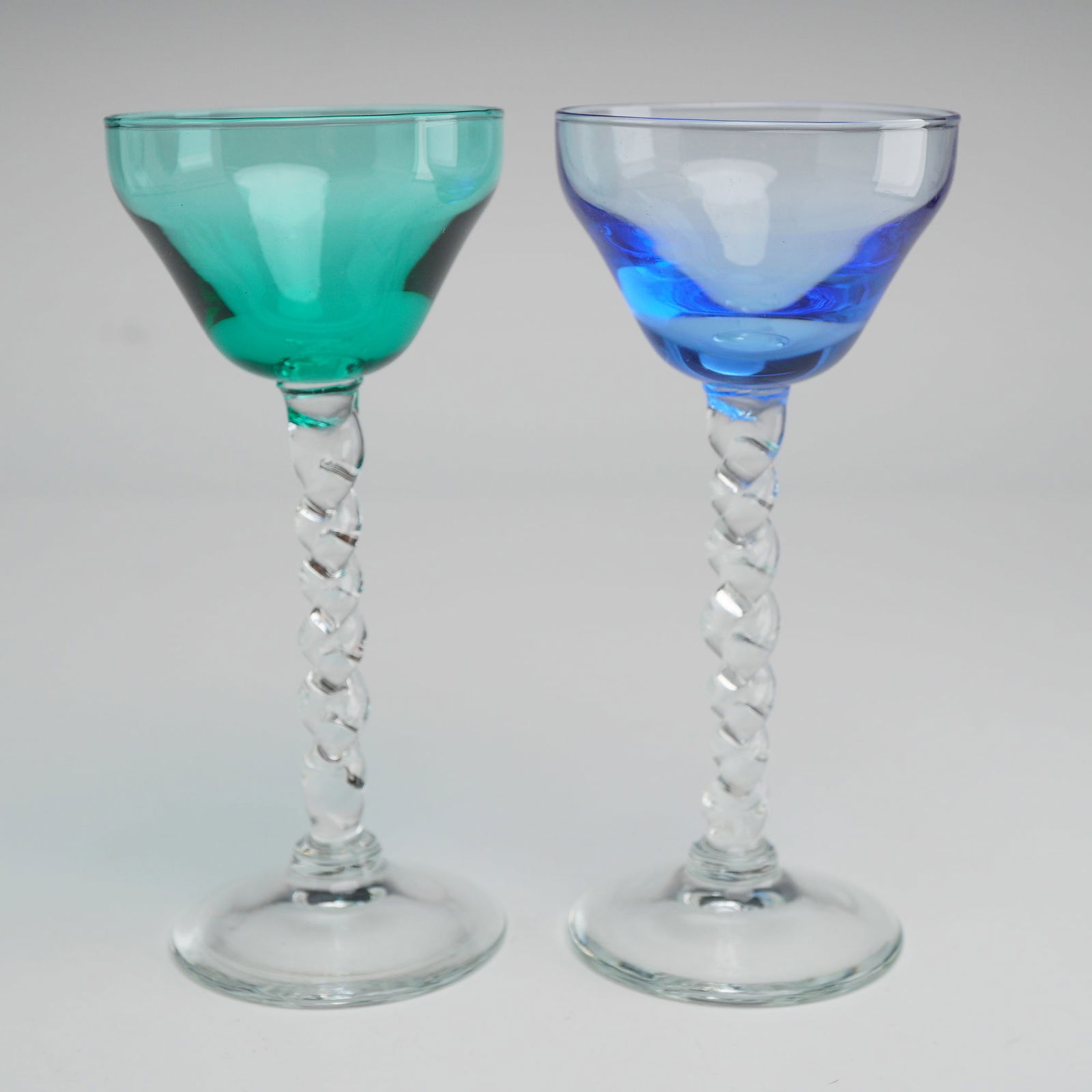 6pc Multi-Colored Braided Stem Cordial Glasses - 4