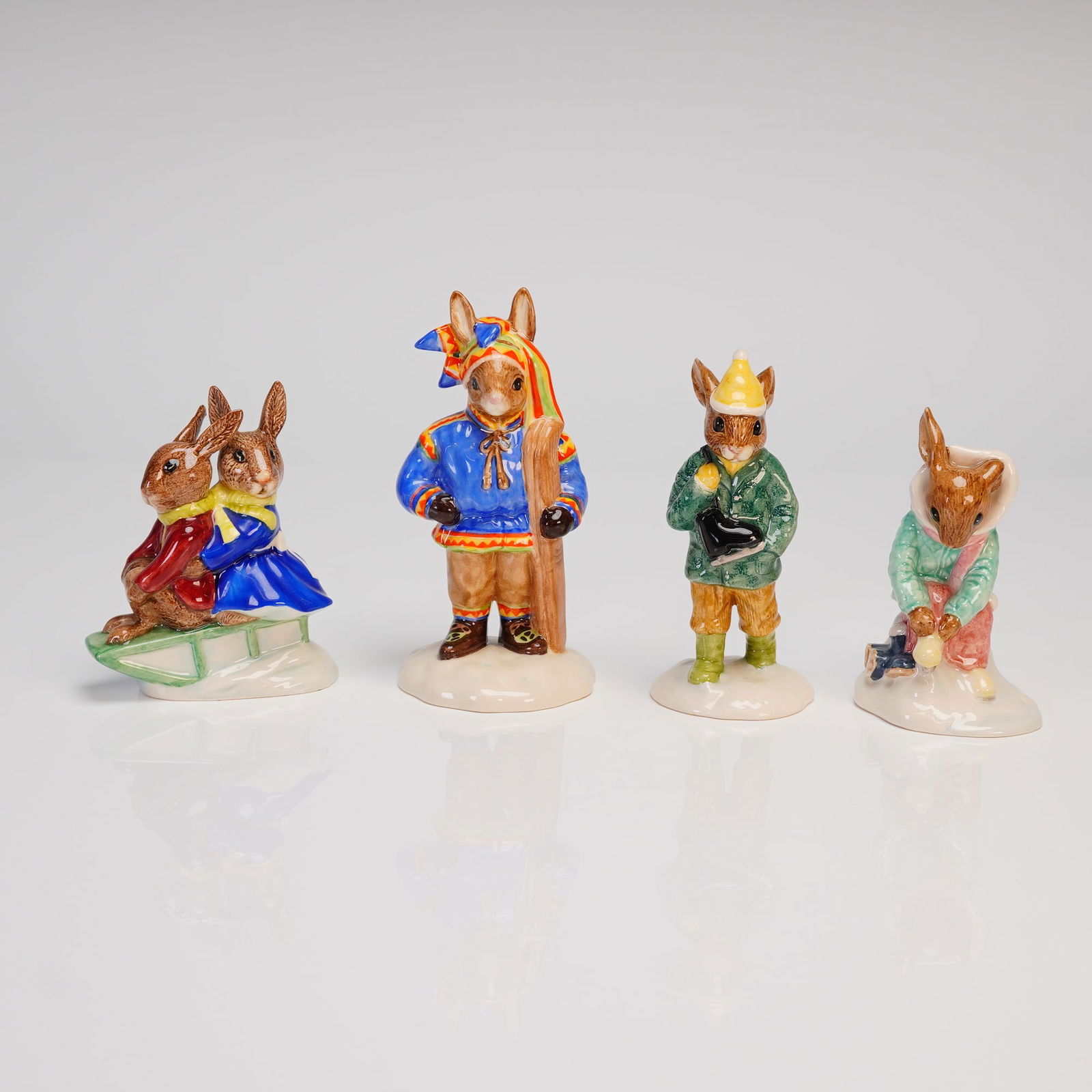 A Collection of Four Royal Doulton Bunnykins Winter Figurines (1 of 3)