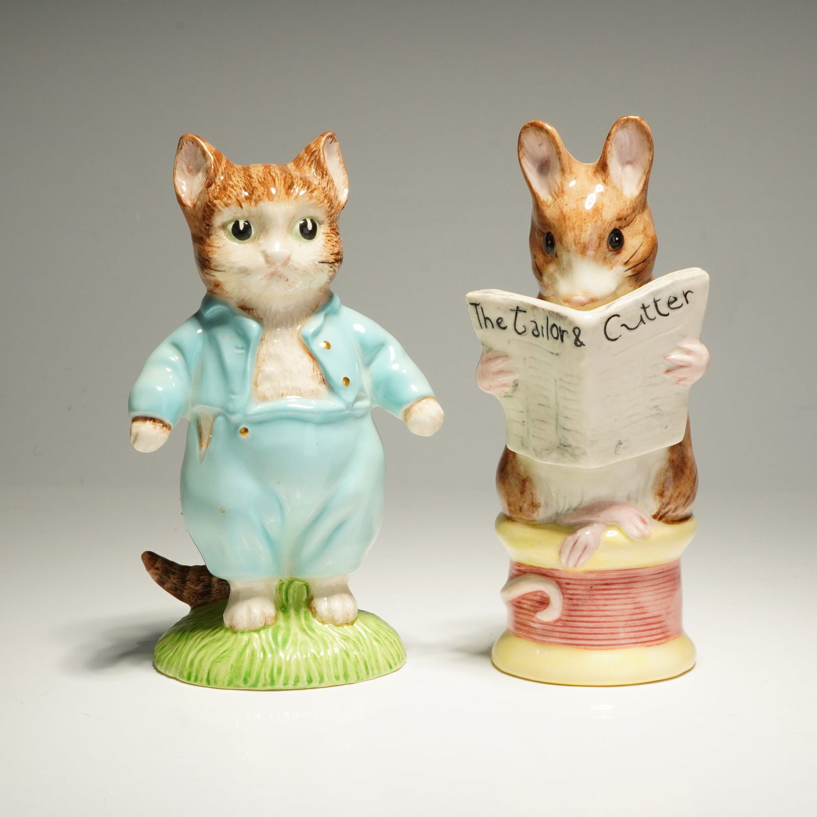 Two Royal Albert Beatrix Potter Figurines Tom Kitten and The Tailor (1 of 3)